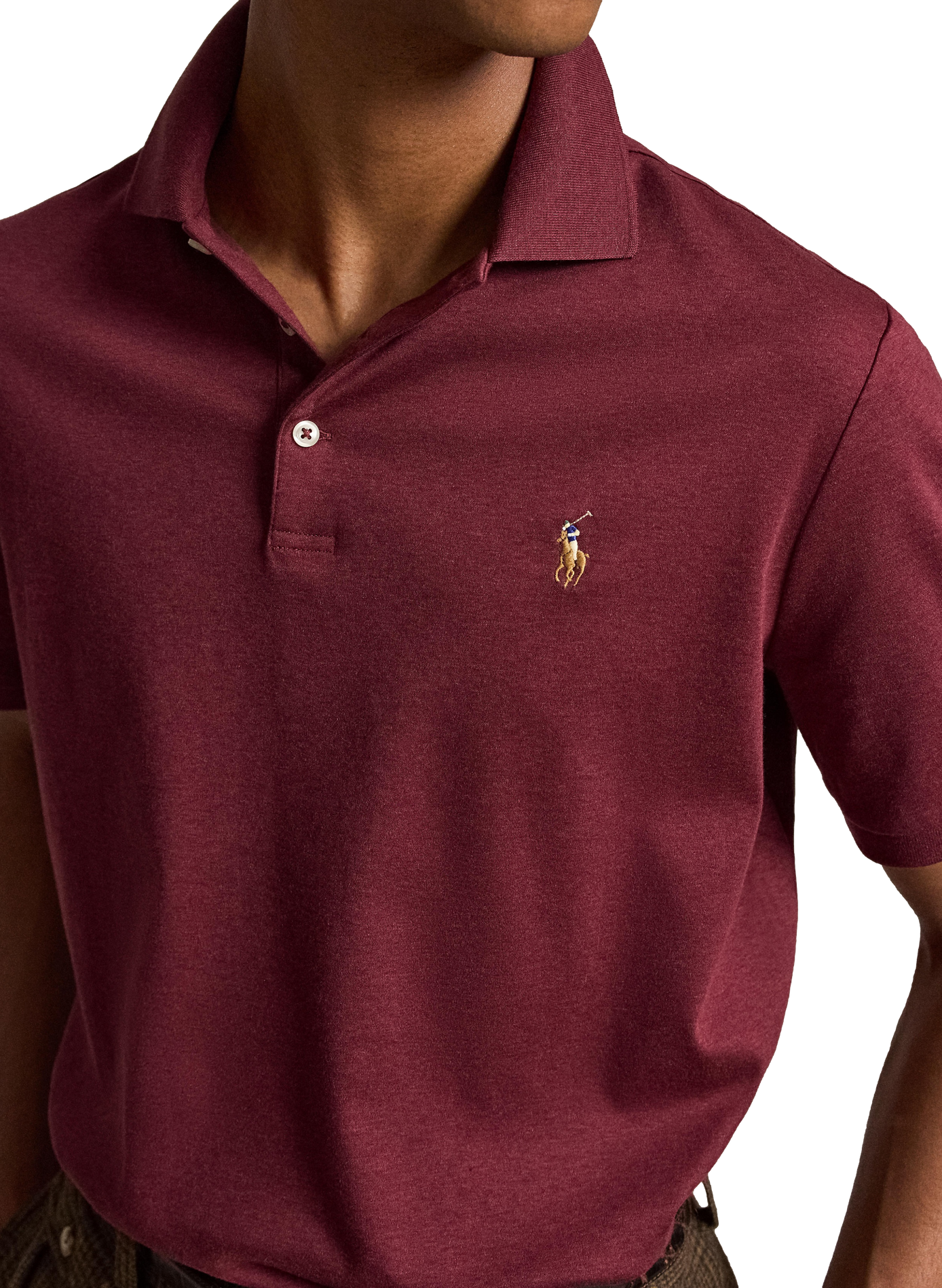 Gerader Polo aus Baumwollpiqué POLO RALPH LAUREN Rot