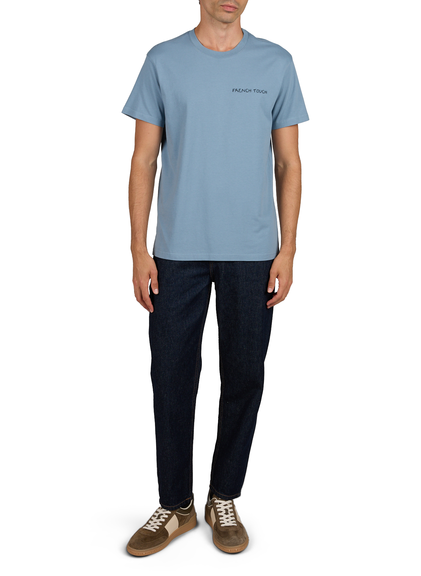 T-Shirt Popincourt mit "French Touch" Stickerei aus Baumwolle MAISON LABICHE Blau