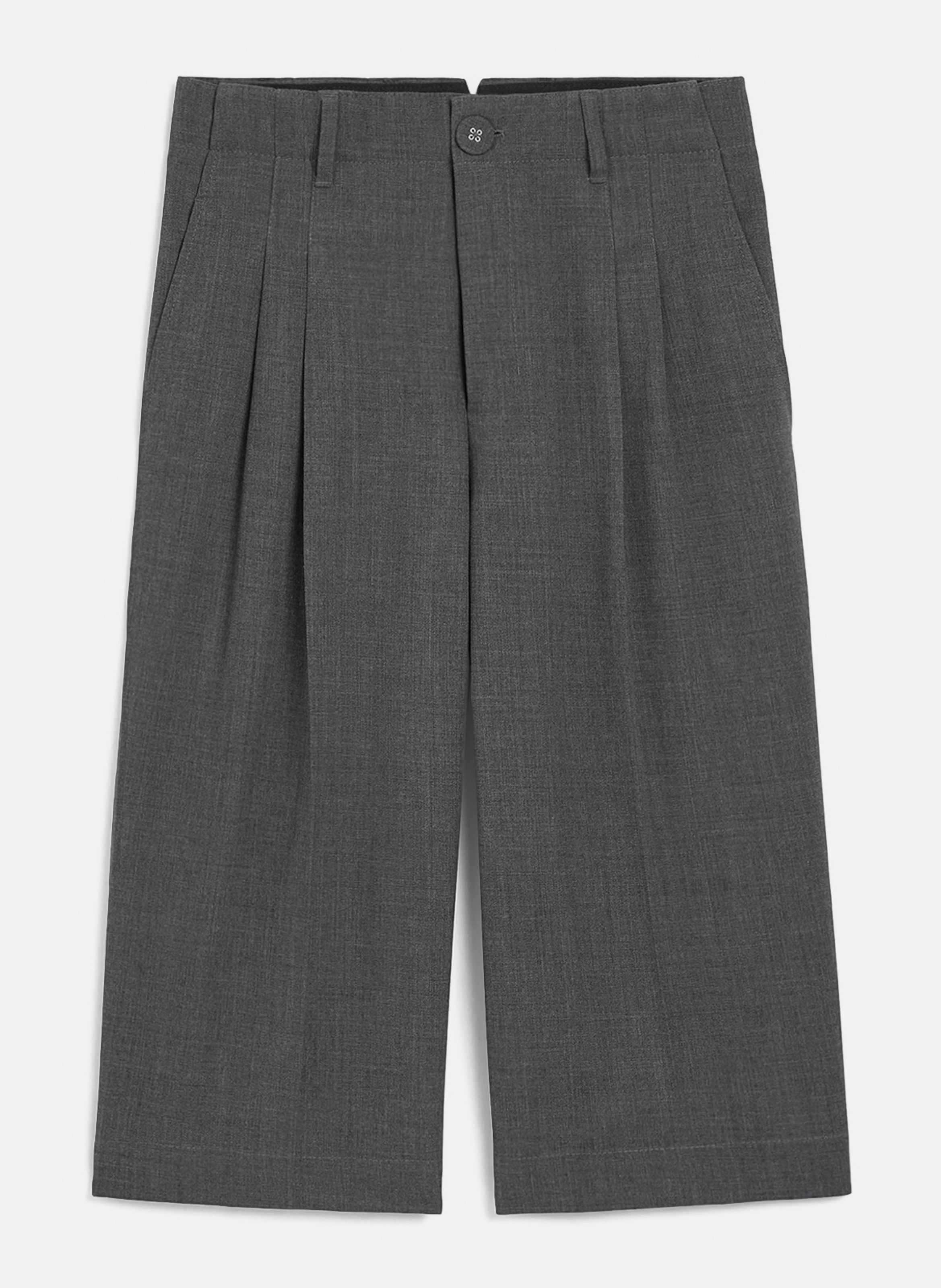Bermuda carotte deux plis en laine AMI PARIS Gris