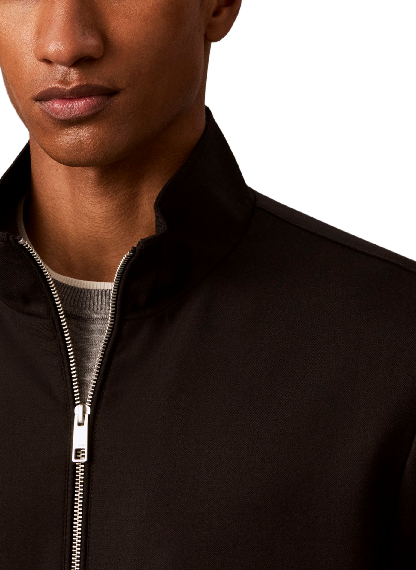 Blouson droit en laine mélangée CALVIN KLEIN Noir