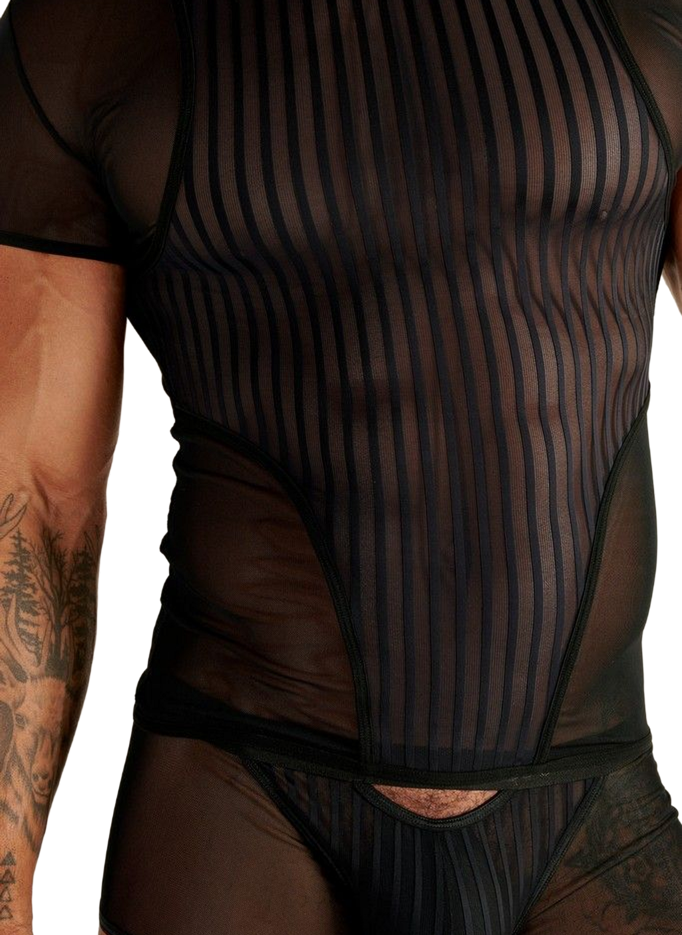 Sheer crew-neck T-shirt WOH Black