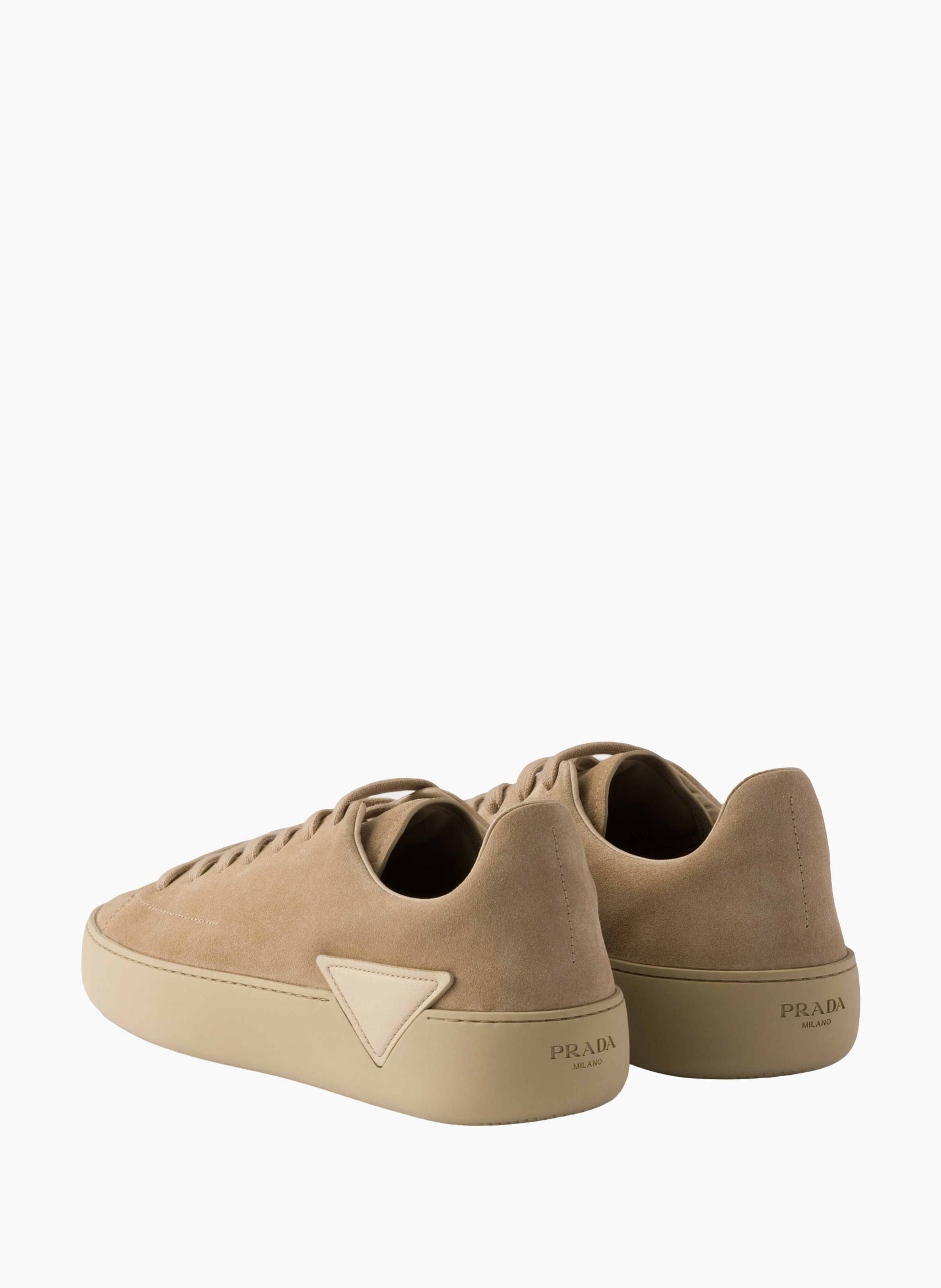 Baskets en cuir velours prada court PRADA Beige