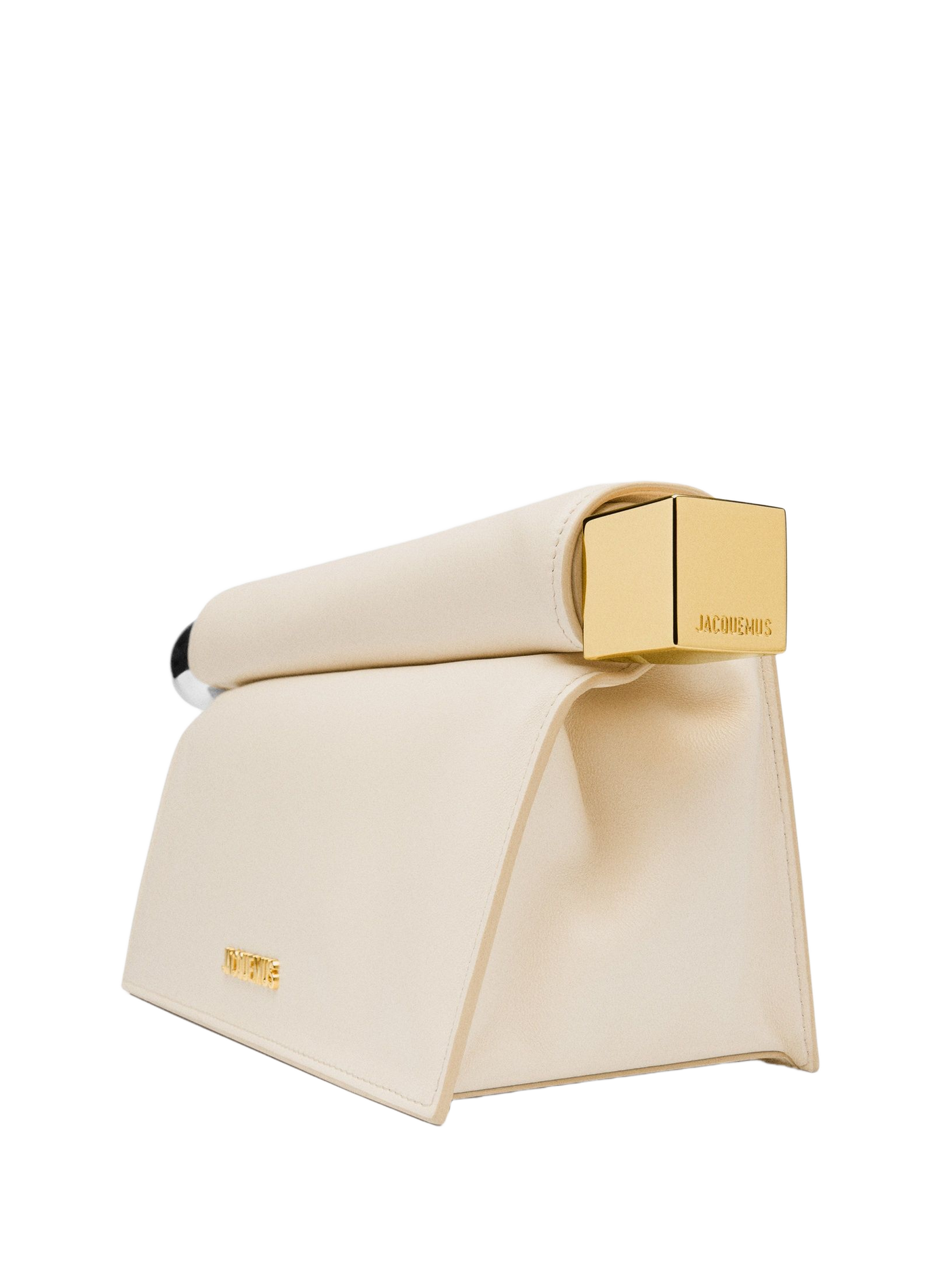 De Rond Carré-clutch van lamsleer JACQUEMUS Wit
