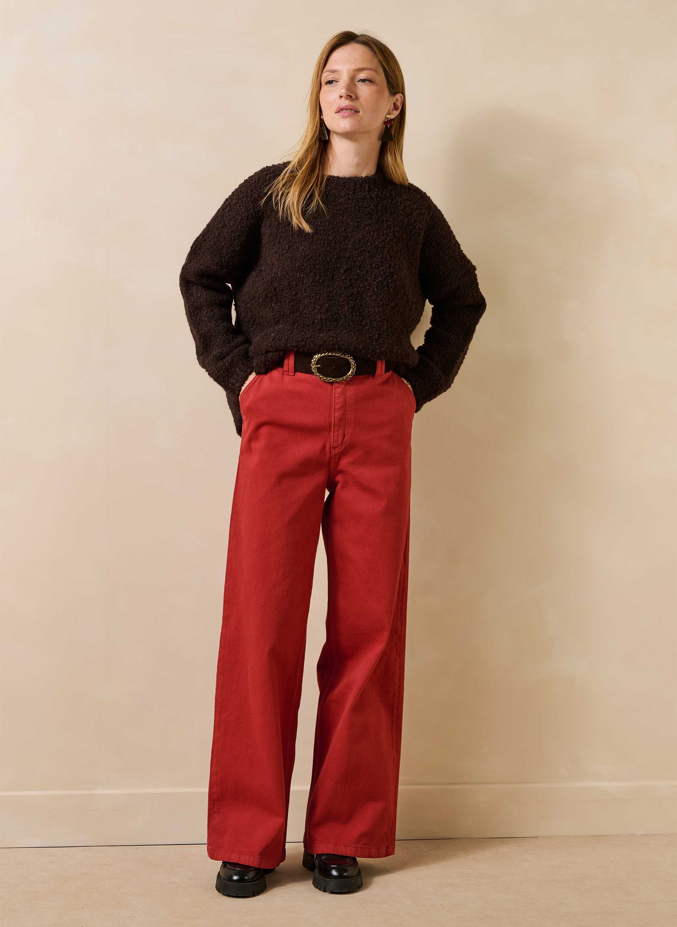 Oversized trui van wolmix LA FEE MARABOUTEE Bruin