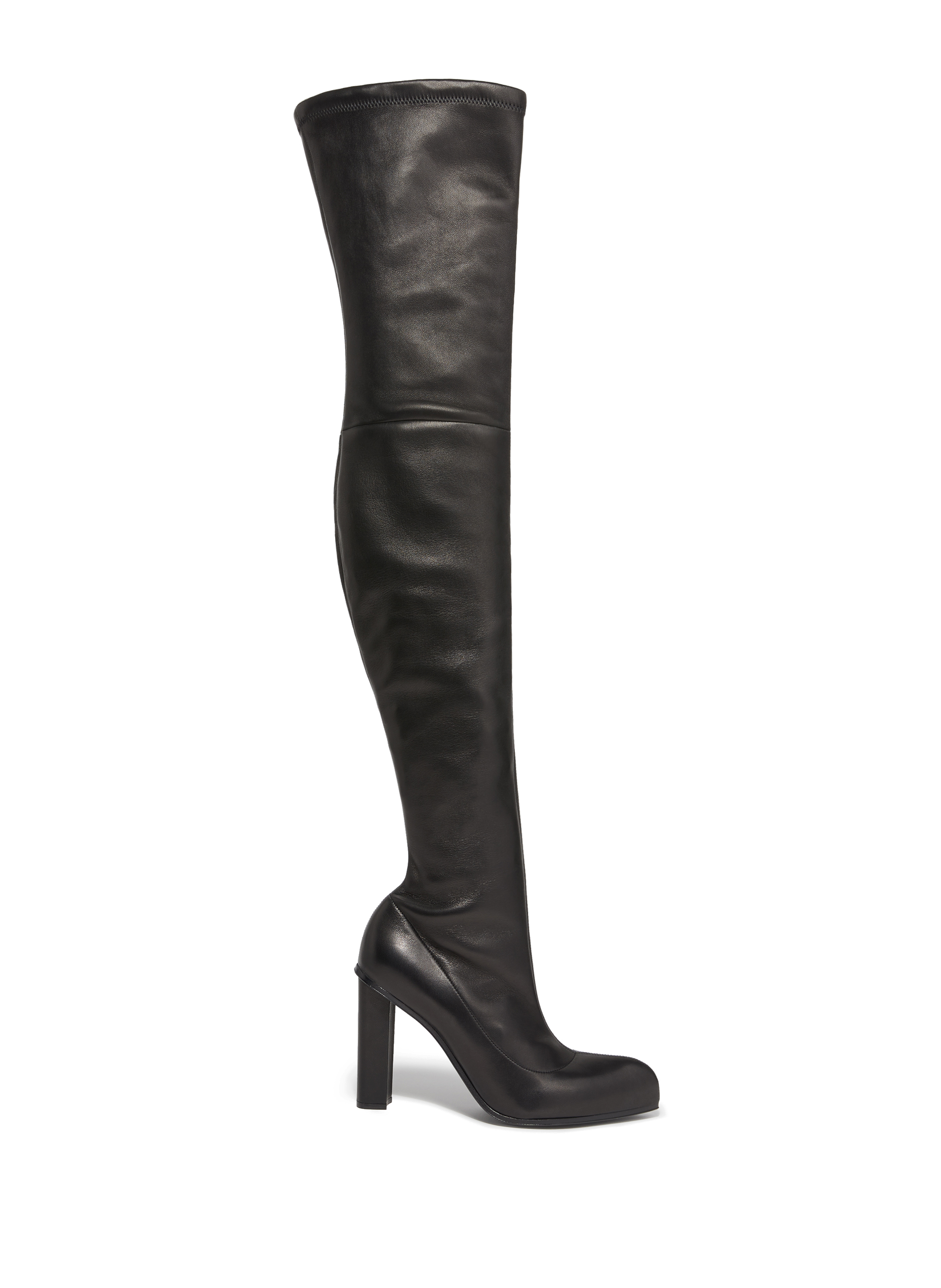 ALEXANDER MCQUEEN Cuissardes Over-The-Knee Peak en cuir Noir