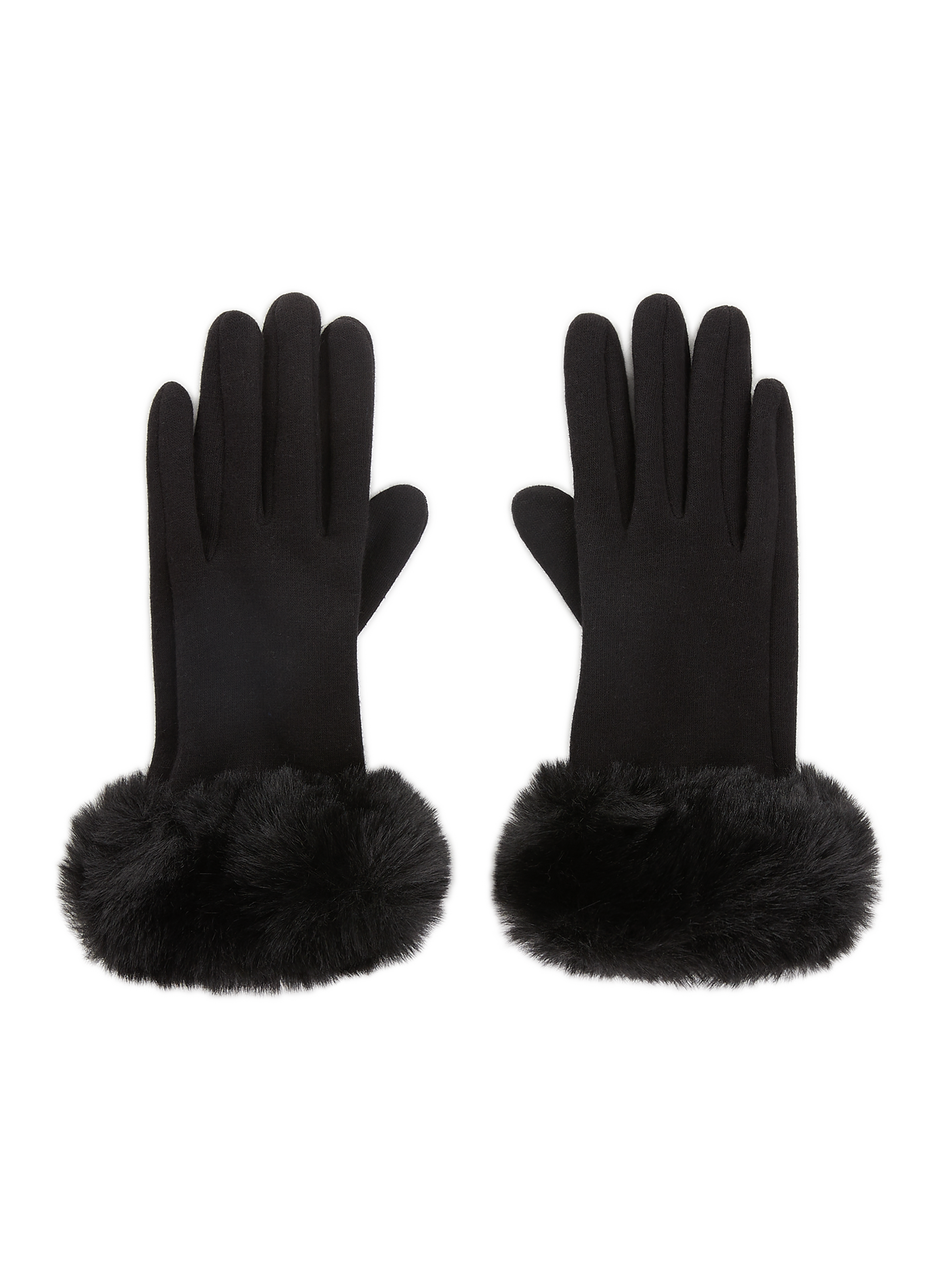 black gloves with fur