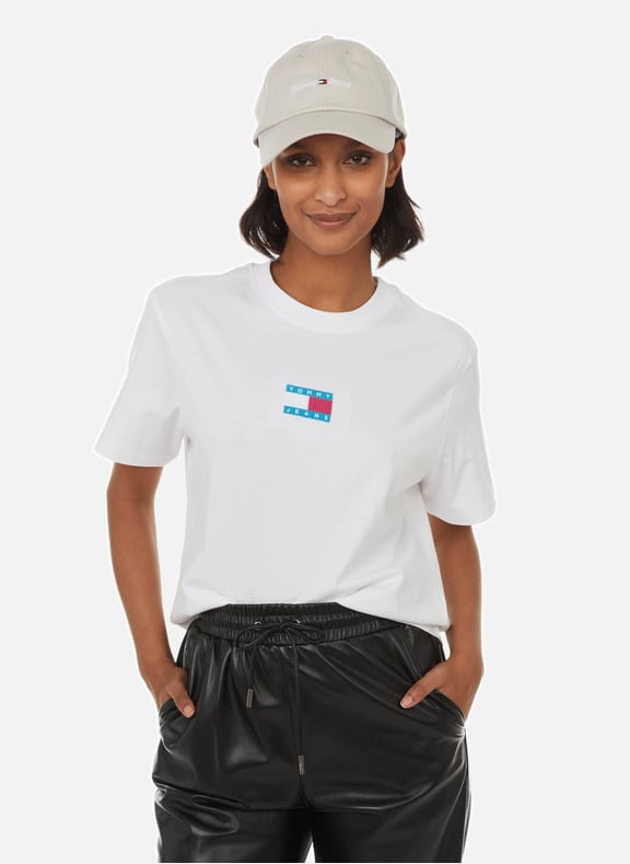 Tommy hilfiger t shirt women's logo white deals