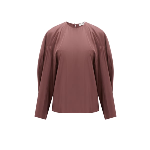 Tibi Silk Blouse In Brown