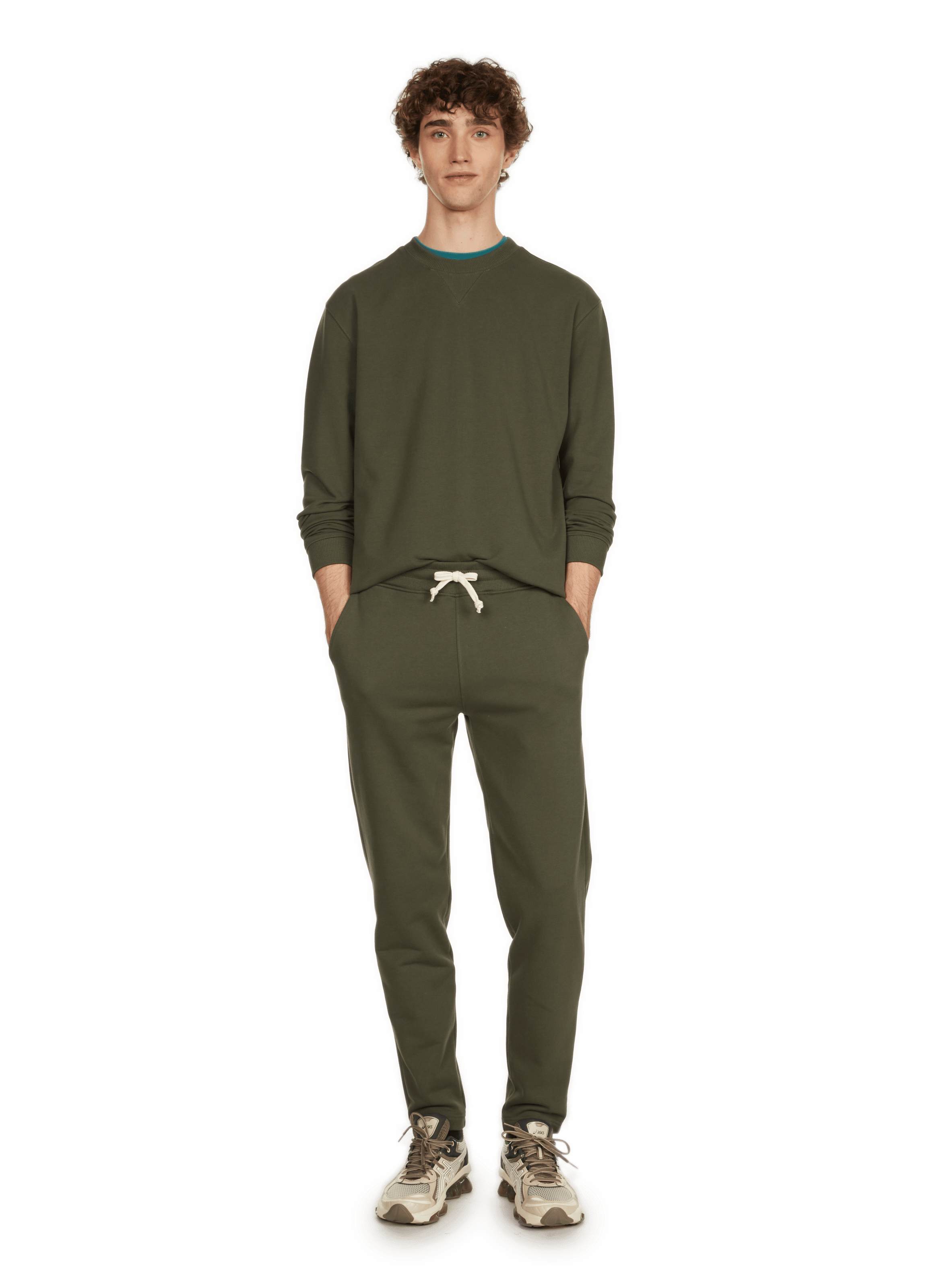 Sweat en coton  AU PRINTEMPS PARIS Kaki