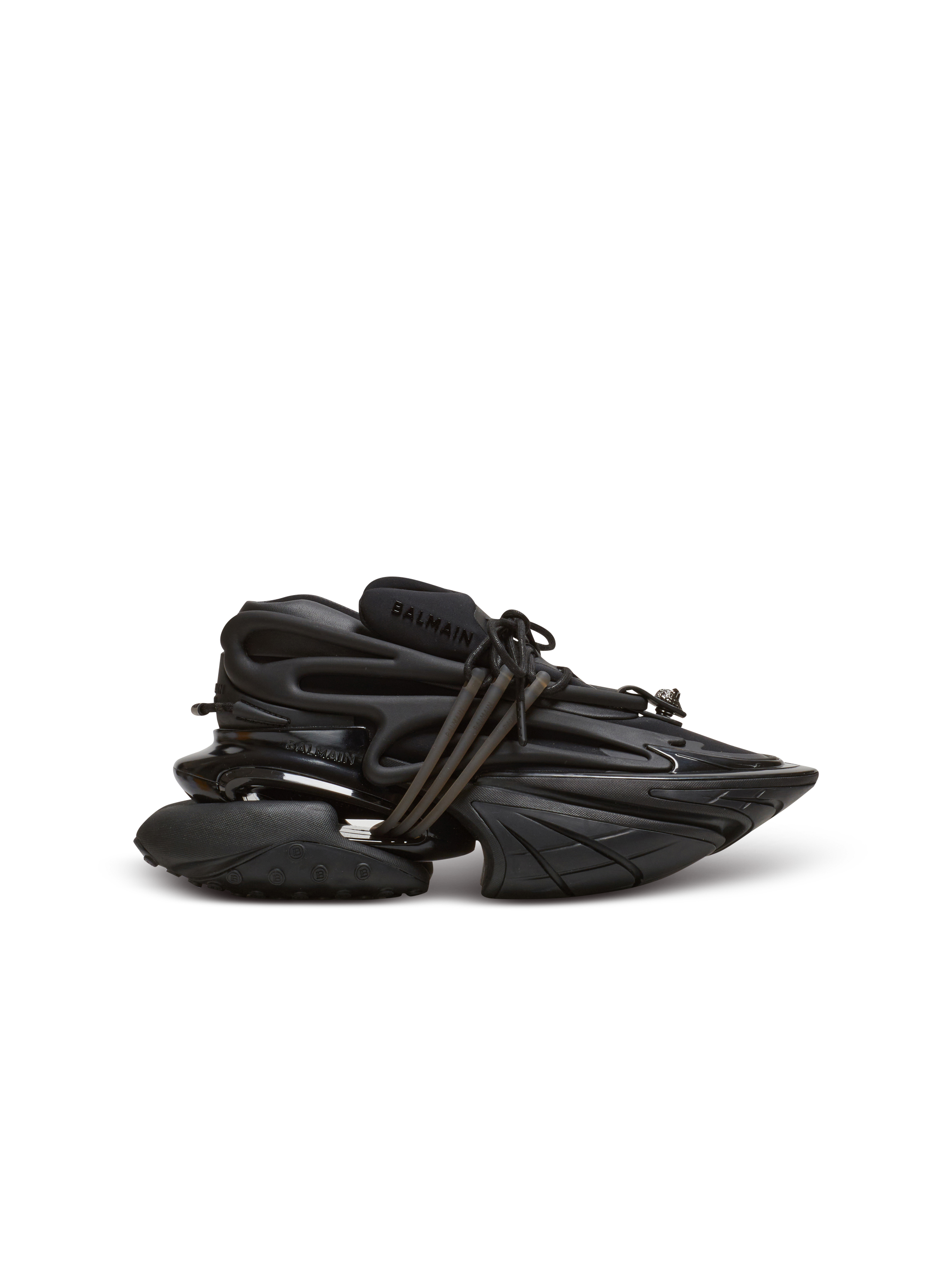 Baskets unicorn en néoprene et cuir BALMAIN Noir