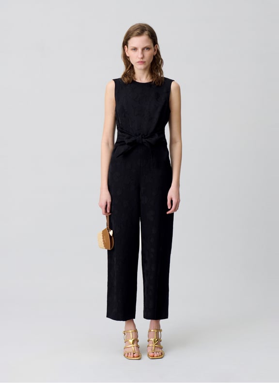 Combinaison col rond ceinturée Noir by CLAUDIE PIERLOT CLAUDIE PIERLOT Combinaison col rond ceinturée Noir