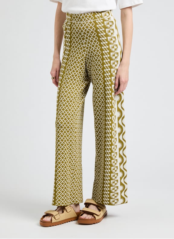 Jacquard trousers Khaki by SUNCOO SUNCOO Jacquard trousers Khaki