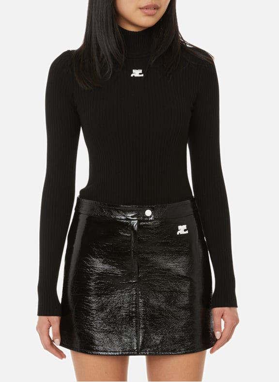Pull col roulé Réédition en maille Noir by COURRÈGES COURRÈGES Pull col roulé Réédition en maille Noir