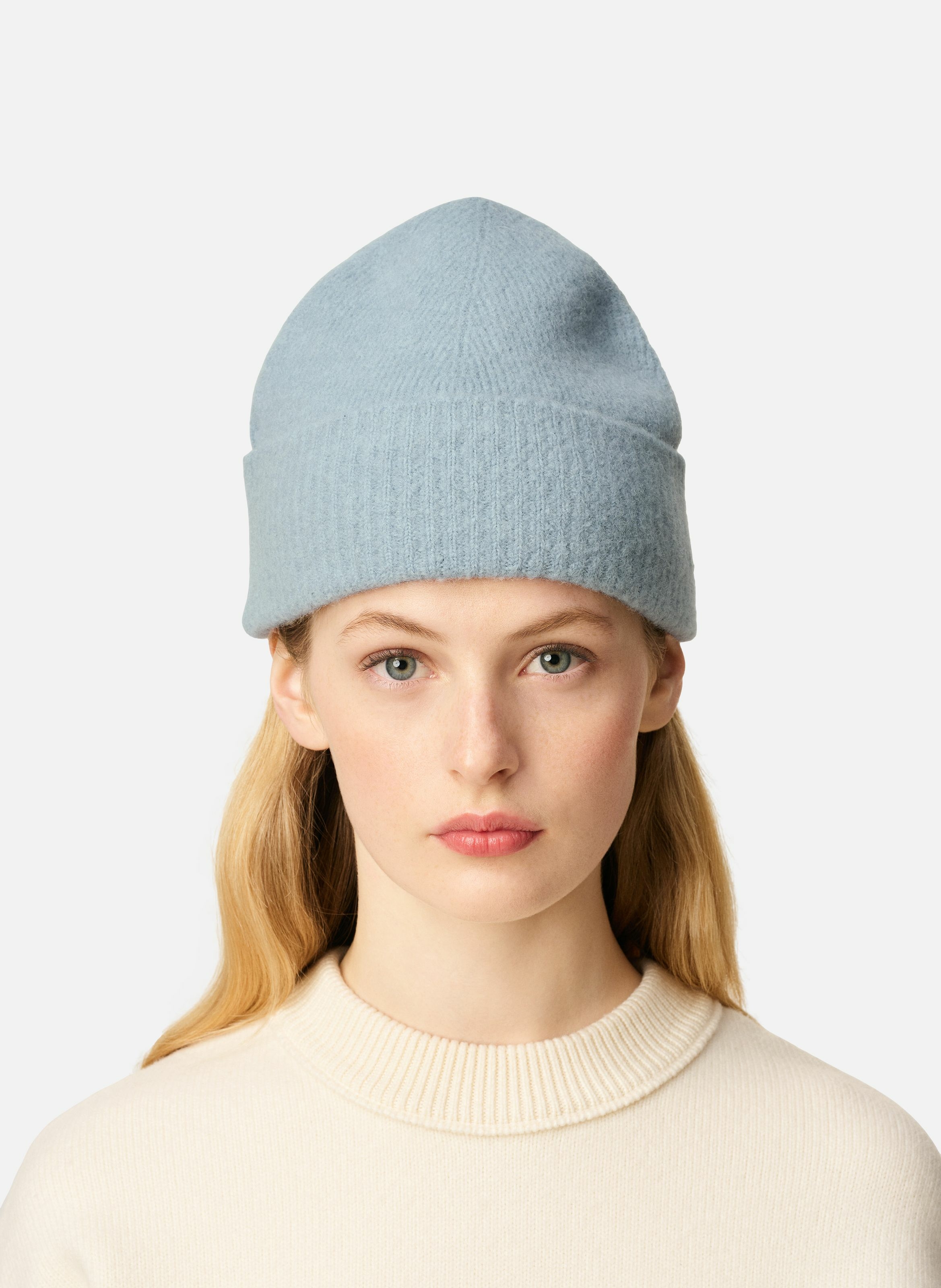 Bonnet ami de coeur en alpaga rayé unisexe AMI PARIS Bleu