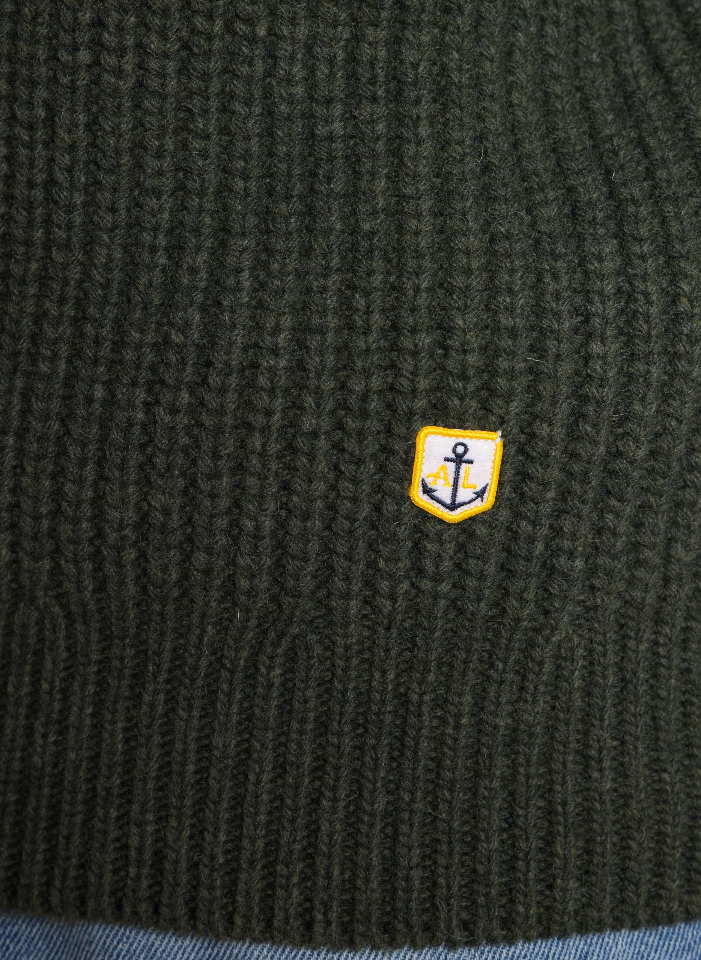 Pull col camionneur en laine mélangée heritage ARMOR-LUX Kaki