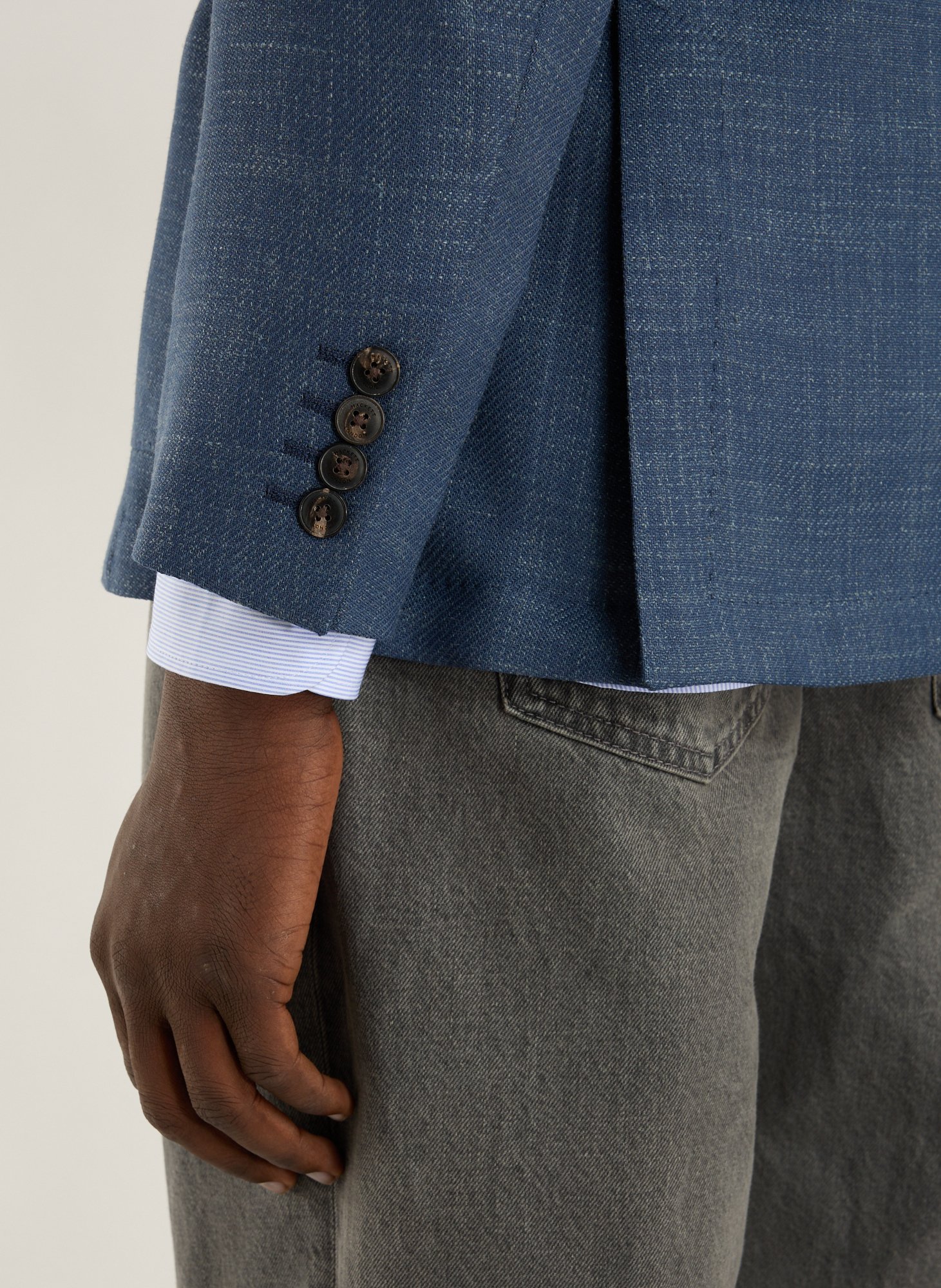 Round-neck T-shirt with velvet screen print Blue