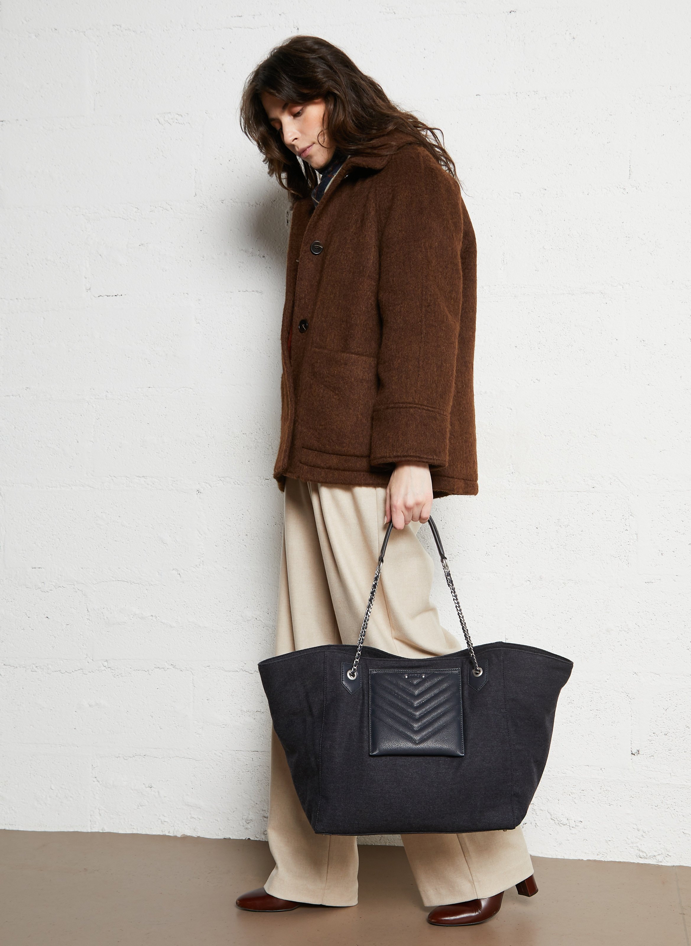 Sac cabas mix zippé 1440 xl IKKS Bleu