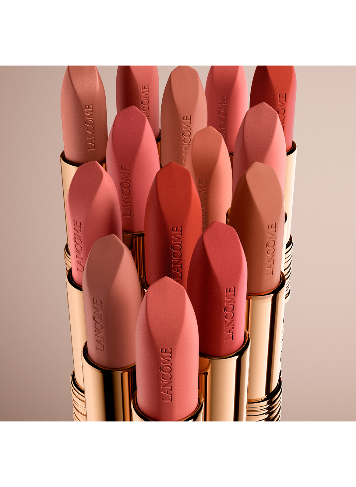 The Absolute Red - Matte blurred effect lipstick sensation of bare lips LANCÔME 320 hush hush