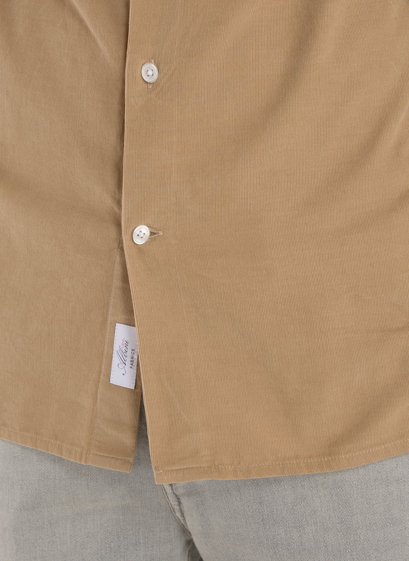 Chemise col classique manches contrastantes en coton EDEN PARK Beige
