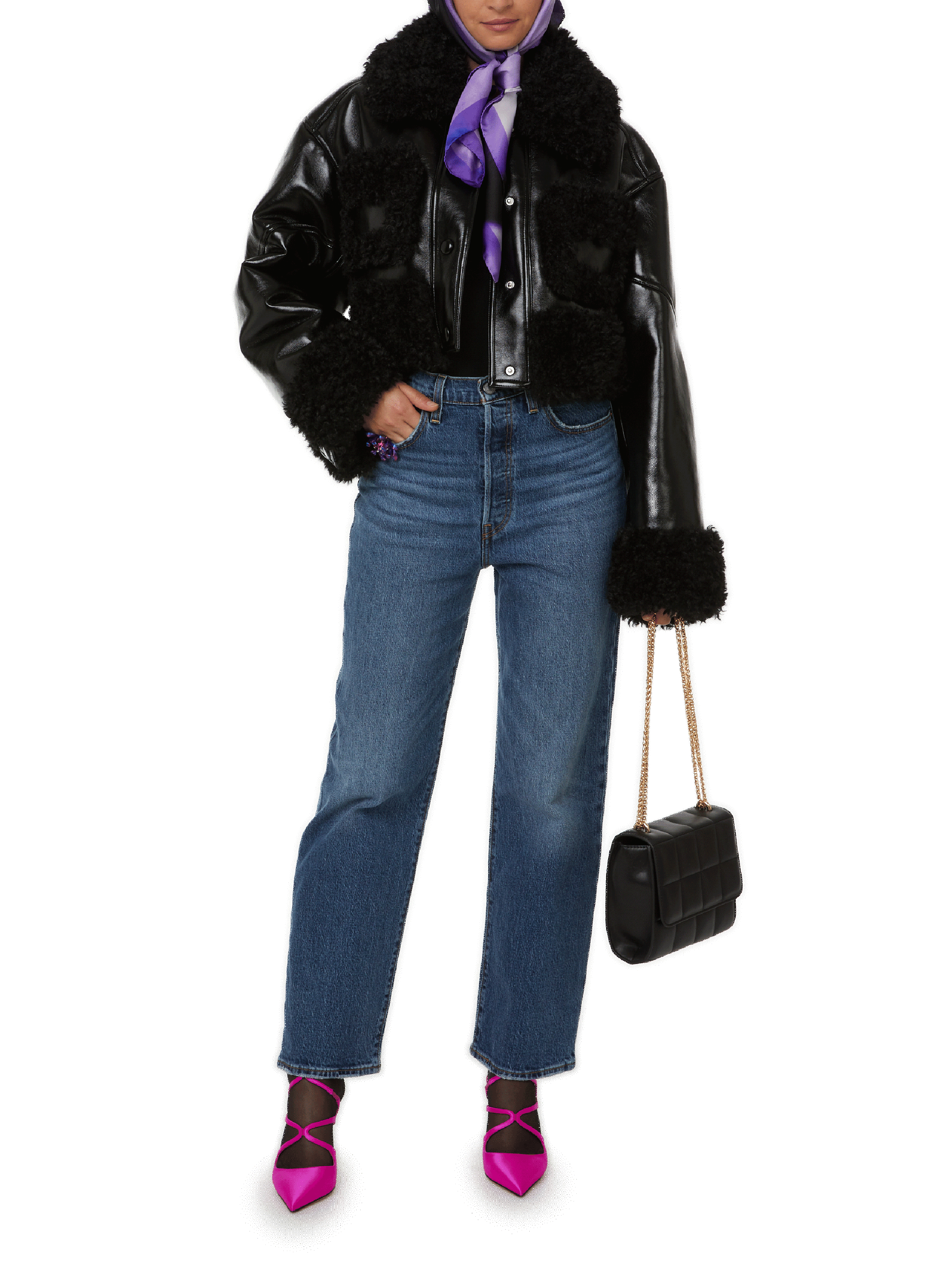 Foulard à imprimé en soie  SAISON 1865 Violet