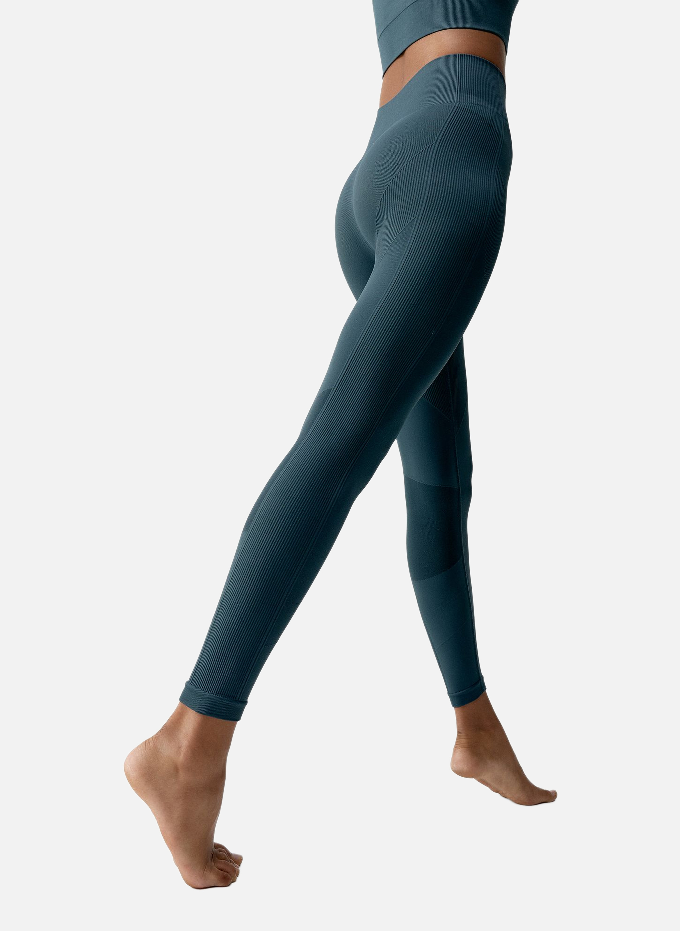 Legging de sport long seamless keren BORN LIVING YOGA Bleu