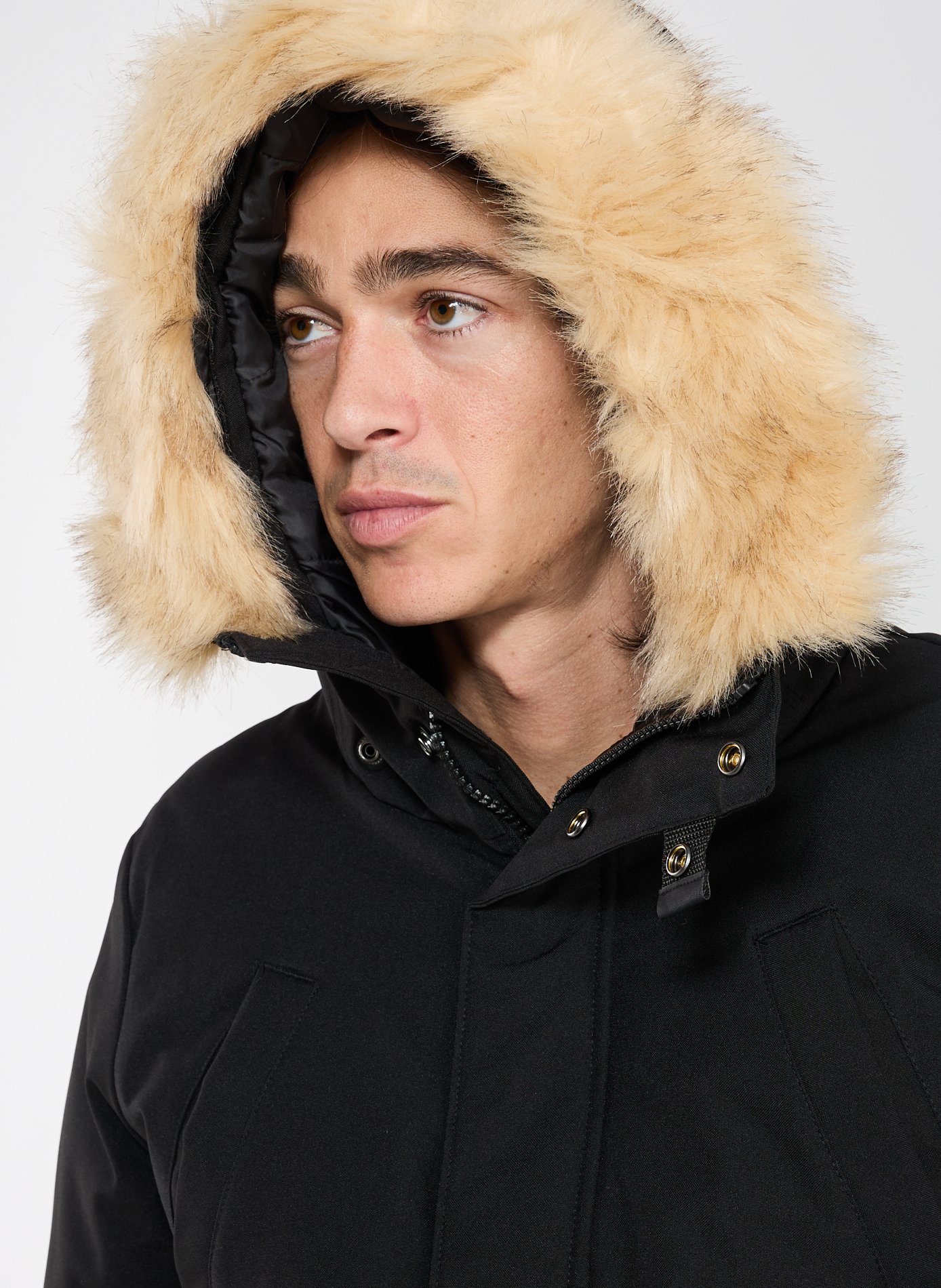 Manteau à capuche amovible SCHOTT Noir