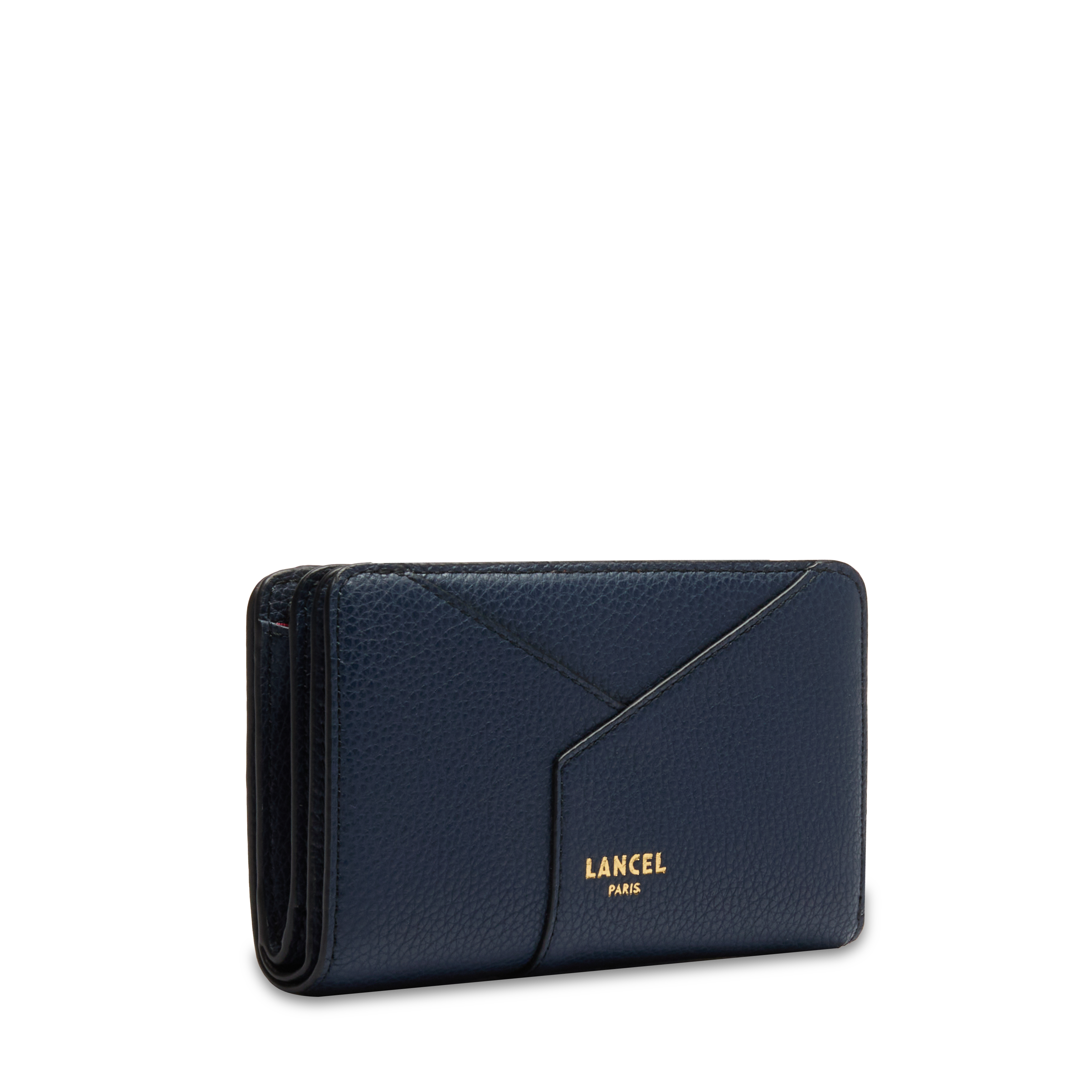 Portefeuille rectangulaire zippé enveloppe de lancel en cuir LANCEL Bleu