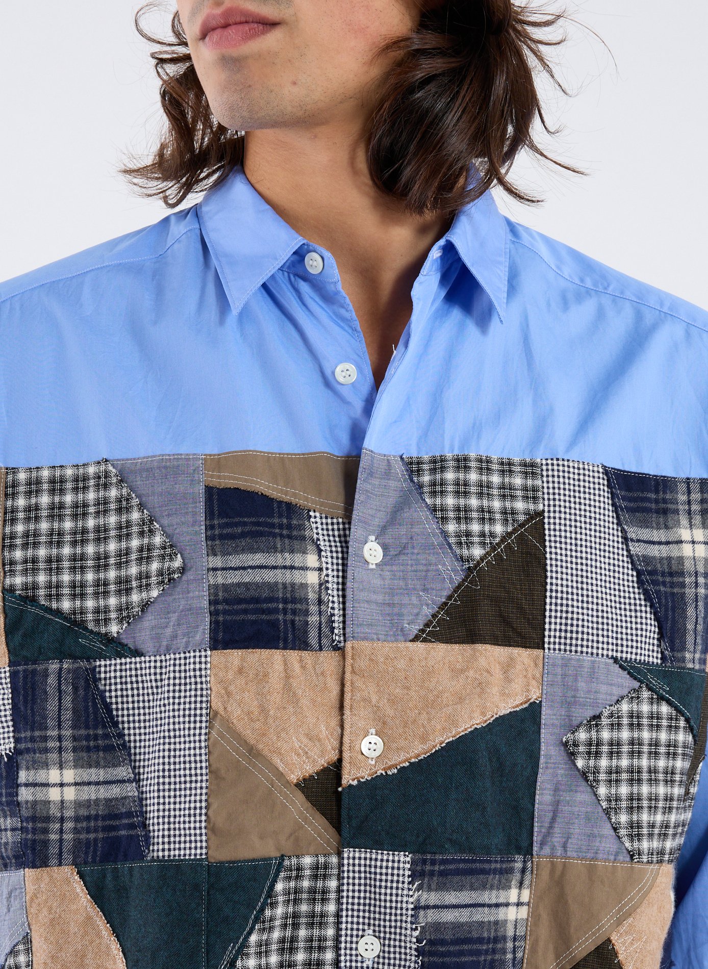 Classic collar cotton patchwork shirt COMME DES GARCONS HOMME Multicolour