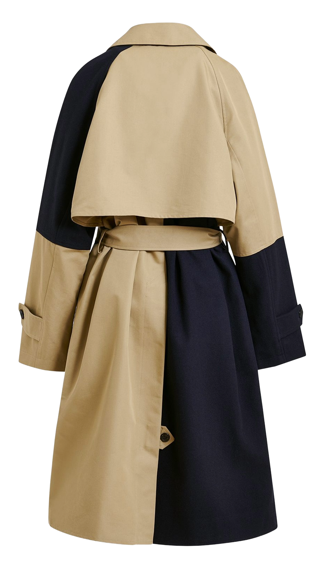 Trench droit col tailleur en laine mélangée just ESSENTIEL ANTWERP Marron