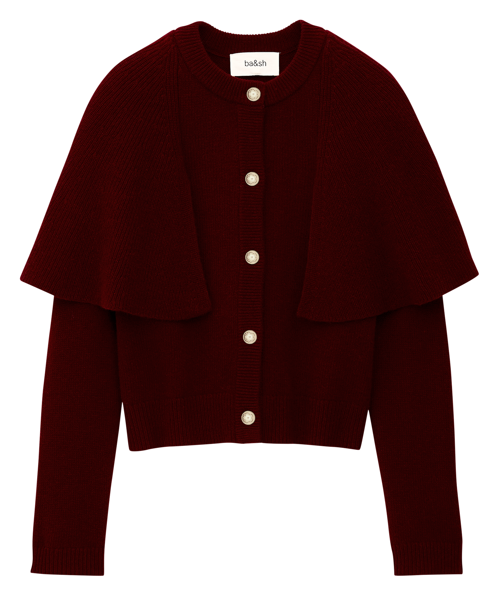 Cardigan boutonné en laine unie peggy BA&SH Violet