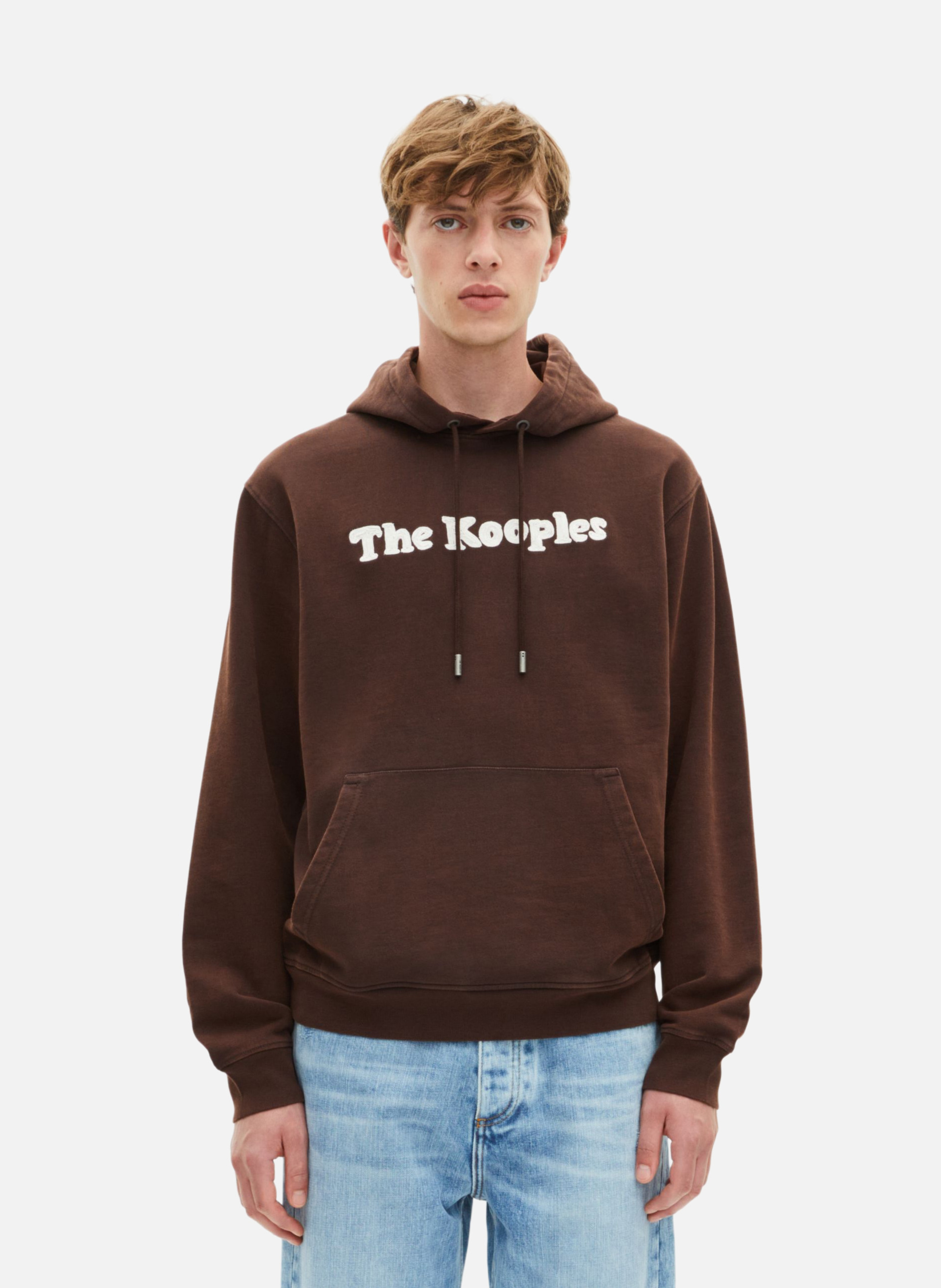 THE KOOPLES Sweatshirt à capuche avec broderie Marron