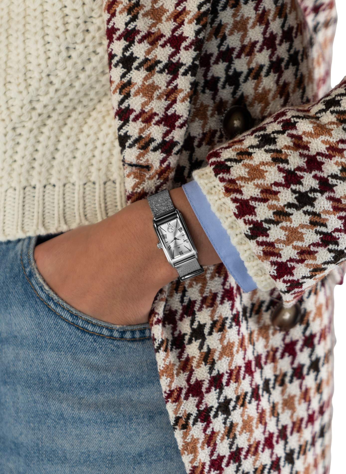 Montre à quartz en acier inoxydable HAMILTON Gris