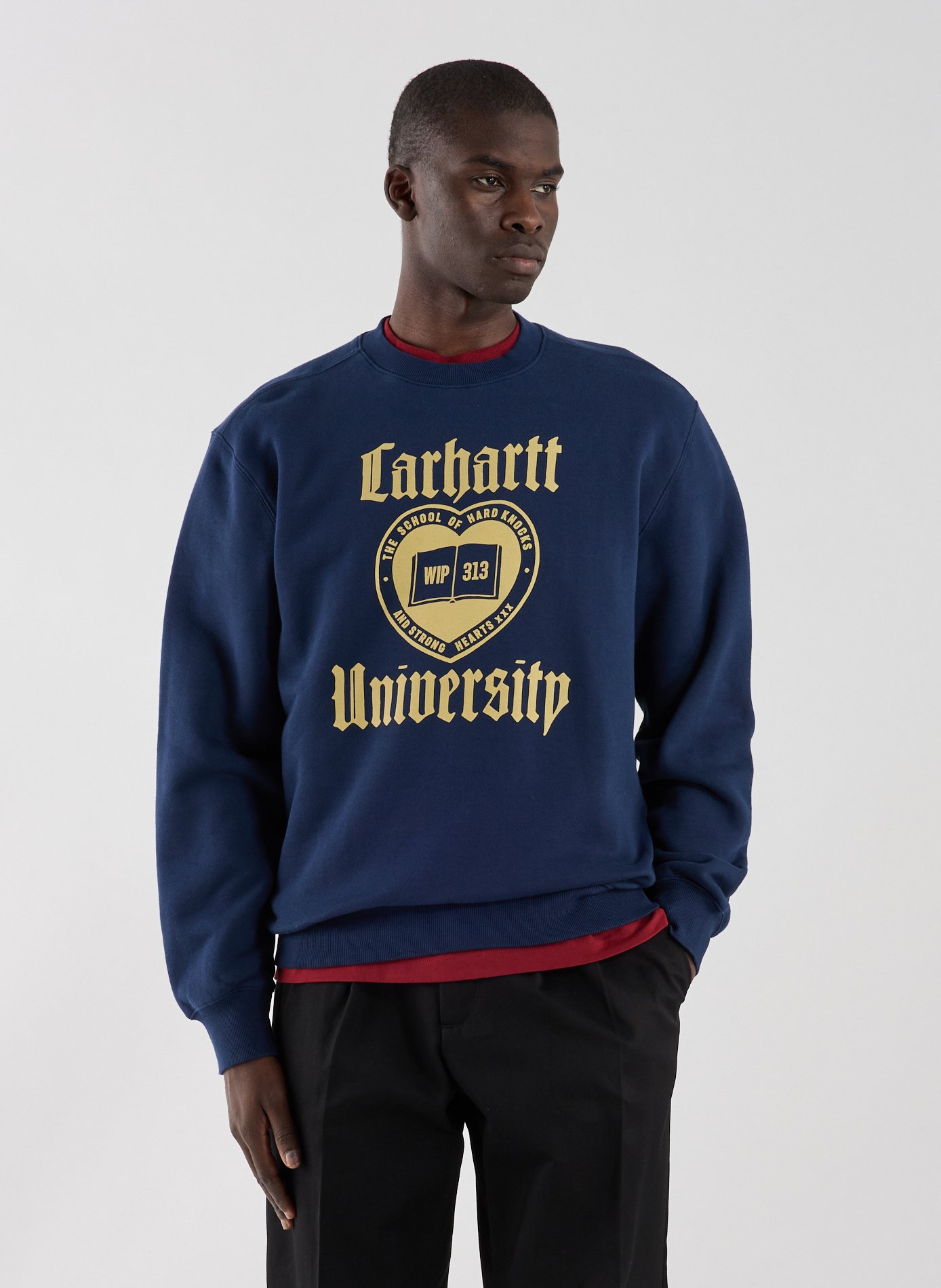 CARHARTT WIP Oversized round neck cotton sweatshirt Blue