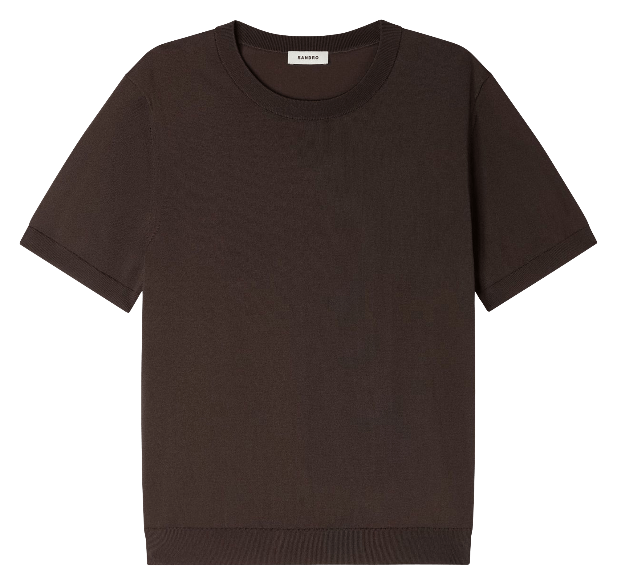 Tee-shirt col rond regular fit SANDRO Marron