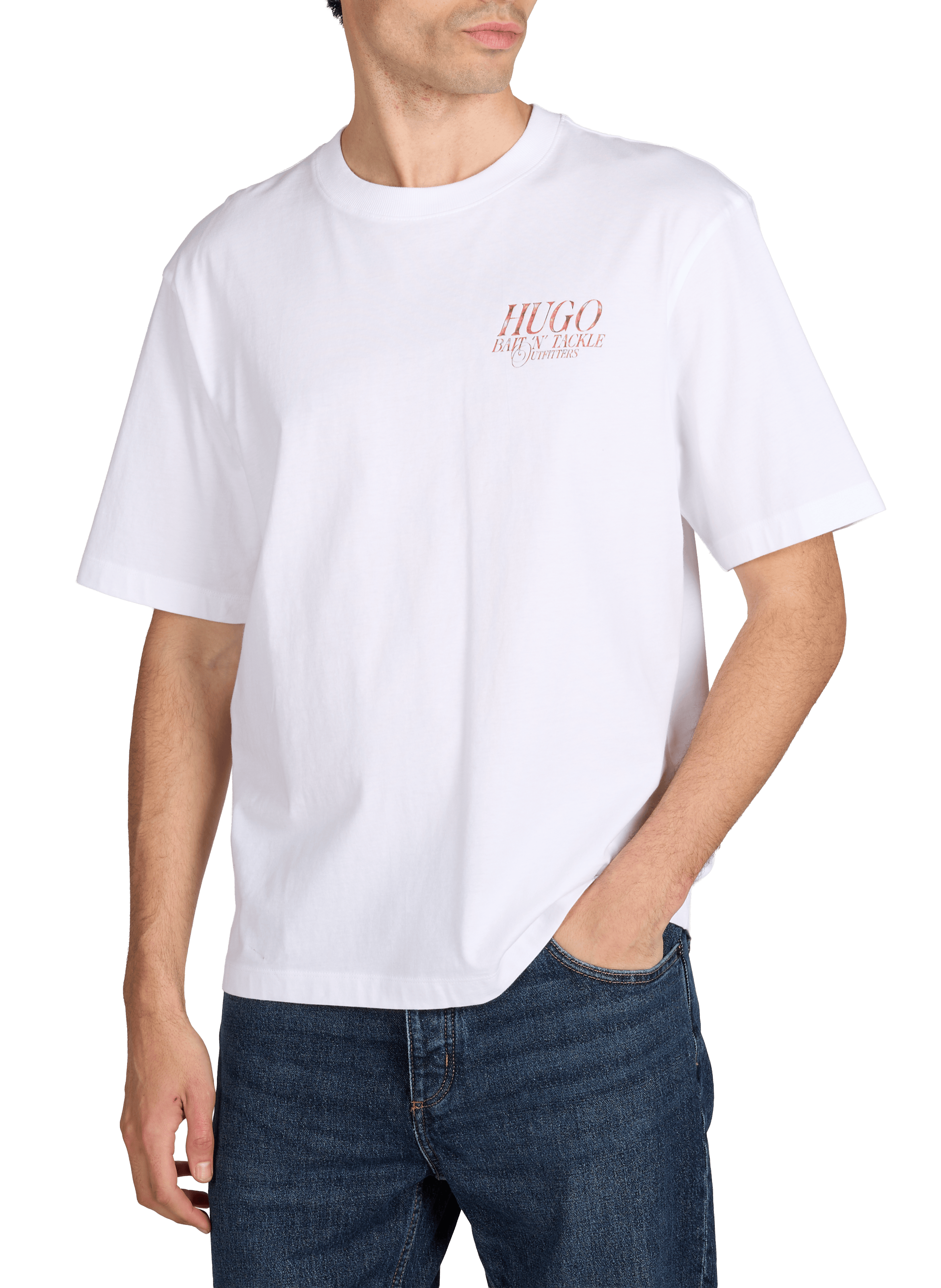 Printed T-shirt HUGO BLUE White