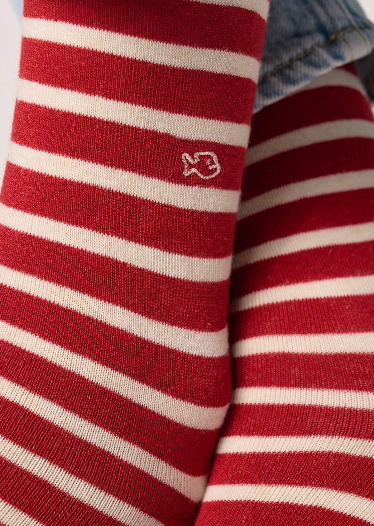 Chaussettes en coton peigné à rayures larges BILLYBELT Rouge