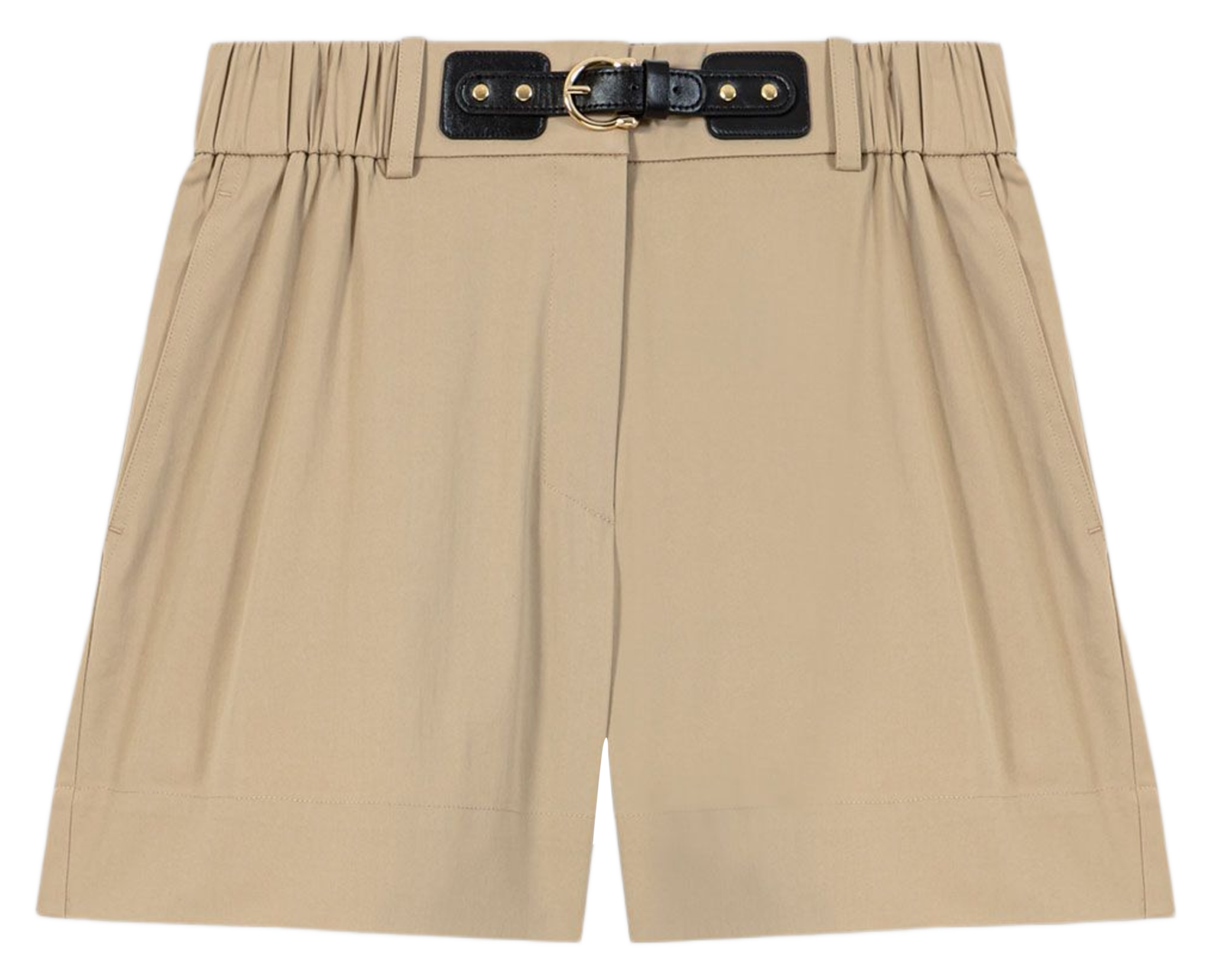Short droit en coton mélangé MAJE Beige