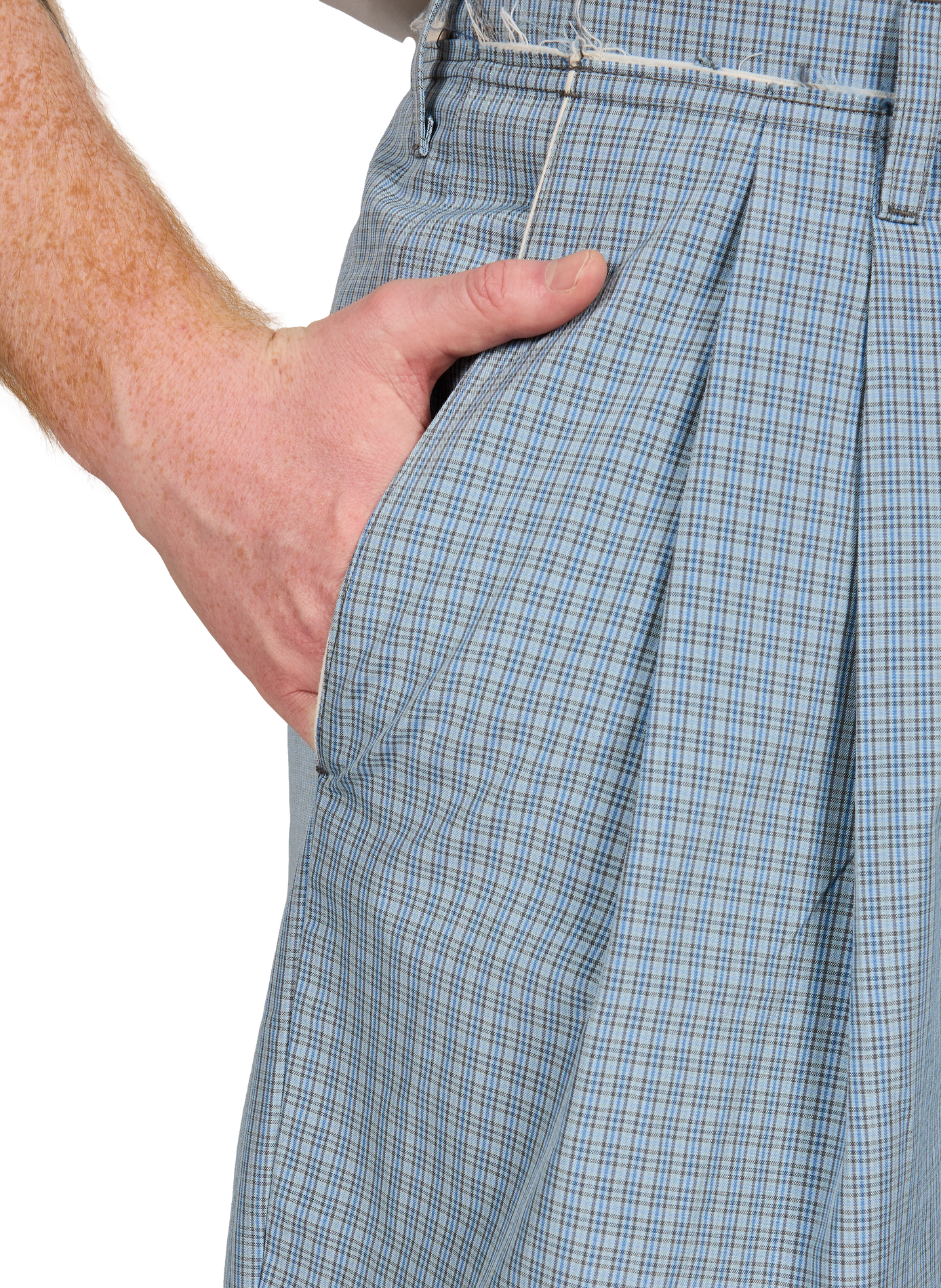 Checked cotton blend shorts CAMIEL FORTGENS Blue