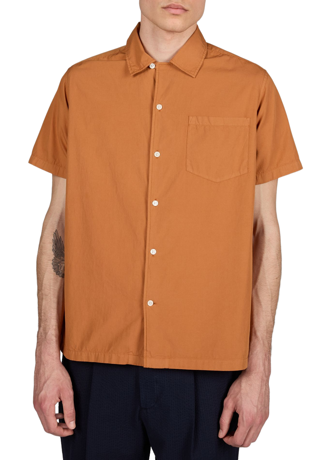 Solid button-down shirt AU PRINTEMPS PARIS Yellow