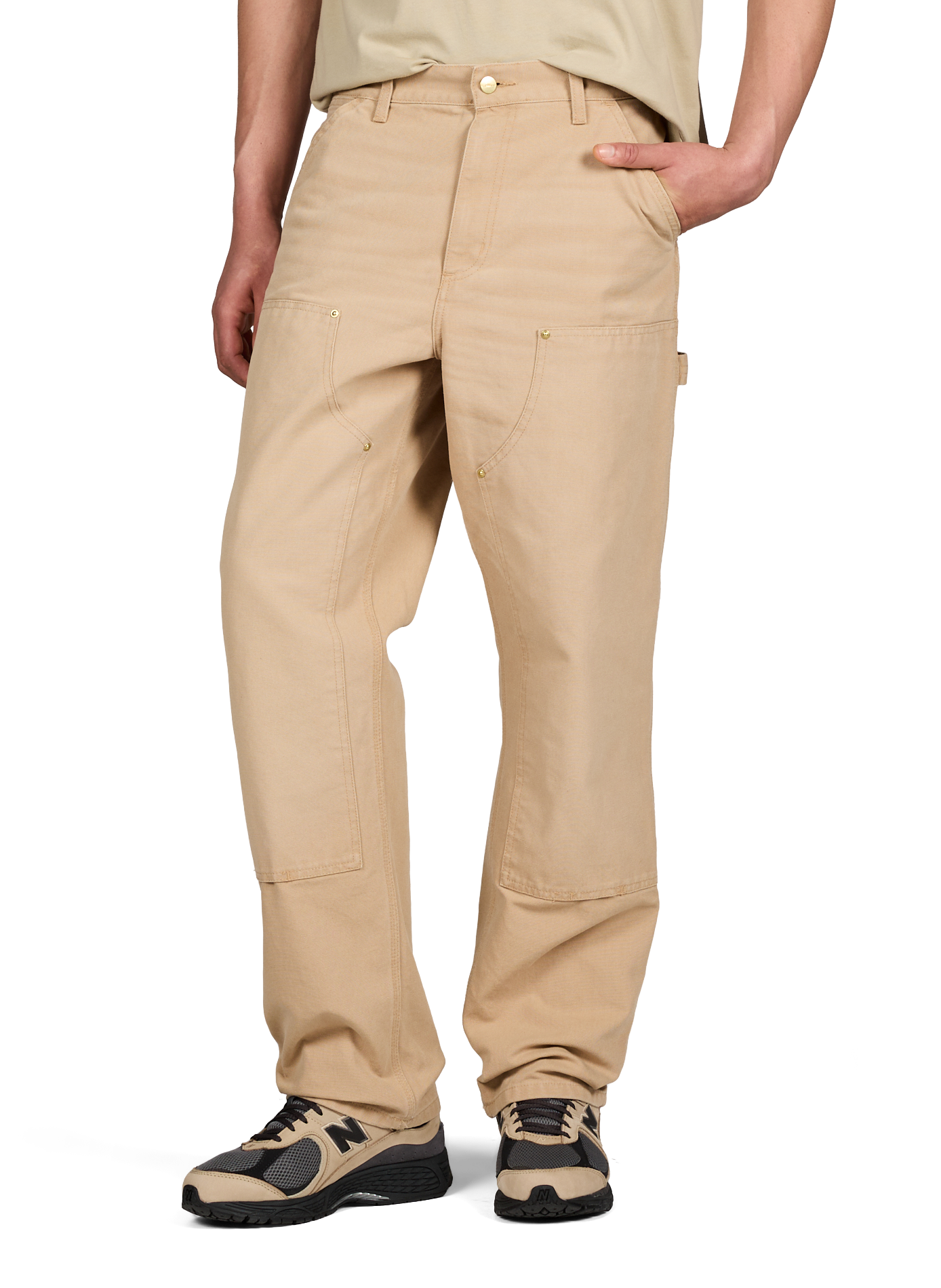 Pantaloni diritti in cotone CARHARTT WIP Marrone