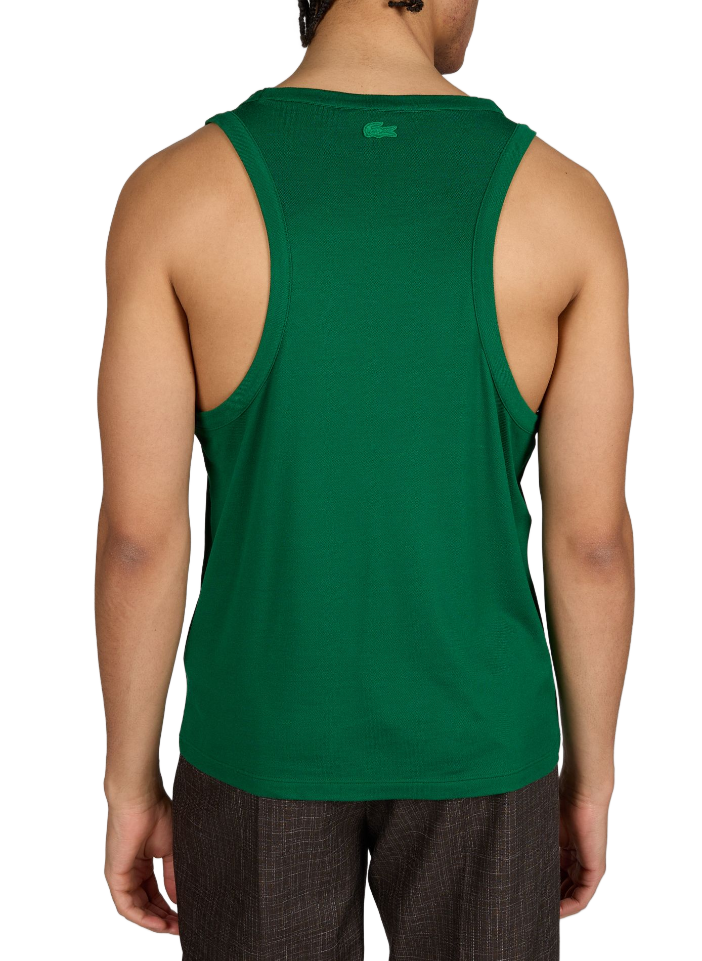 Débardeur à col rond en soie LACOSTE Vert