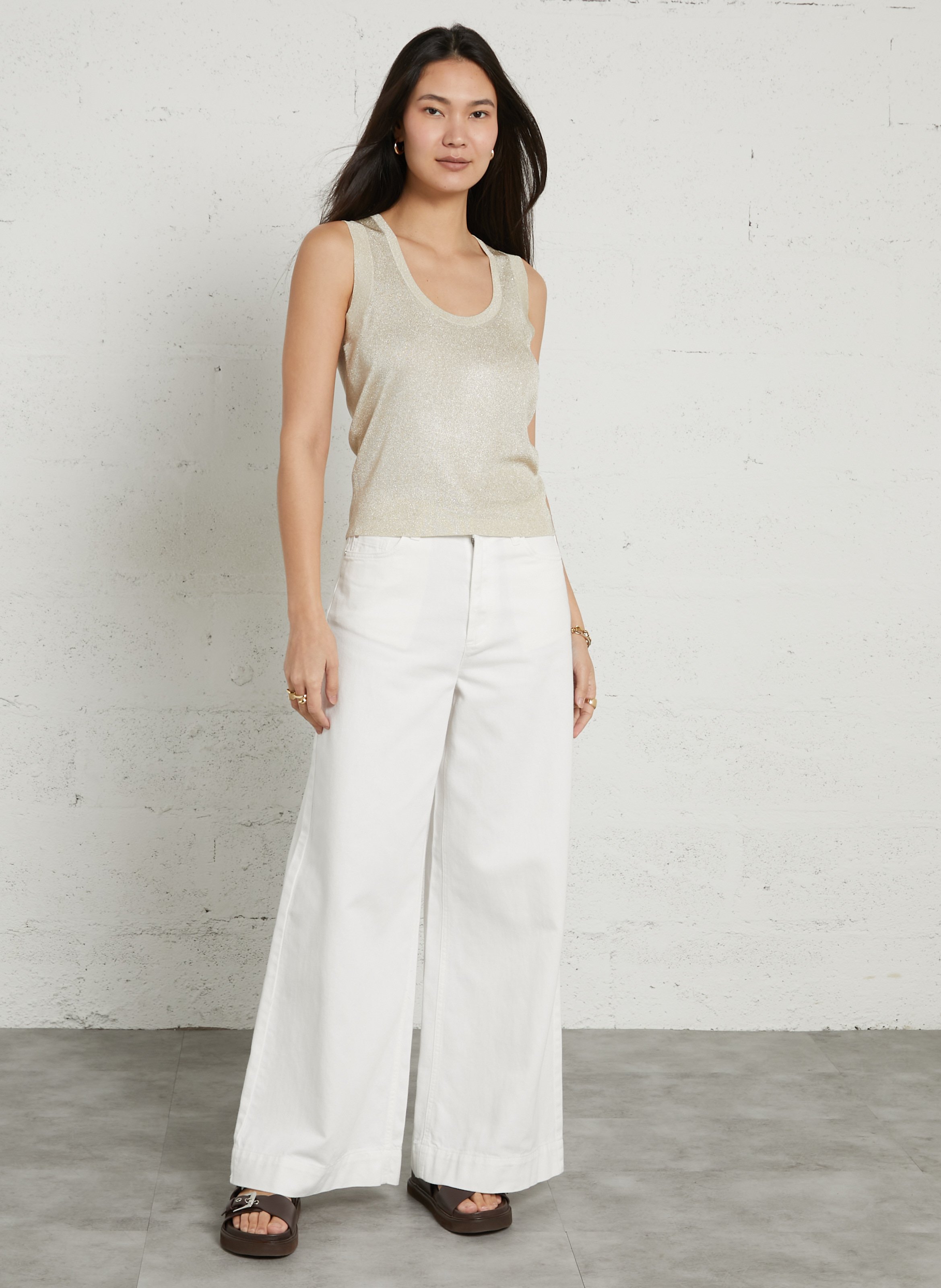 Jean large en coton tara MAISON 123 Blanc