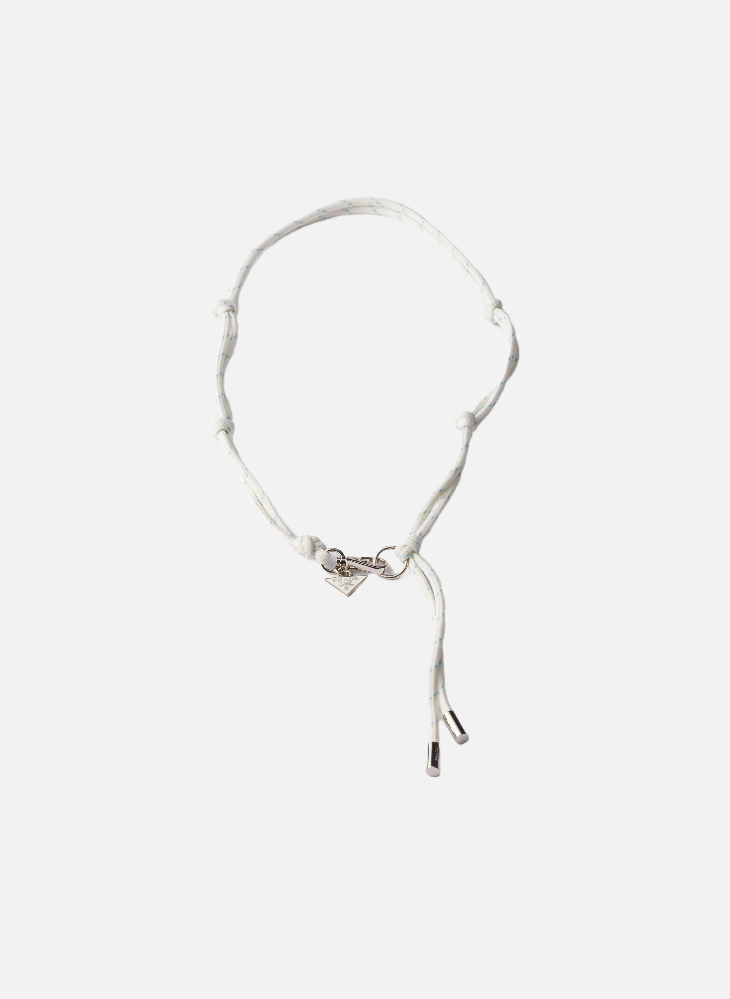 Collier en corde PRADA Blanc