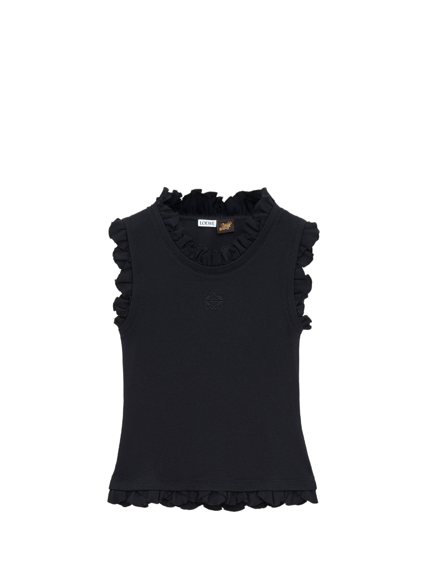 Stretch cotton tank top LOEWE Black
