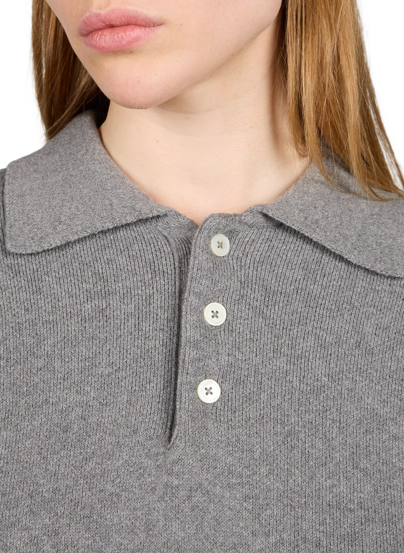 Cotton and cashmere polo neck sweater DUNST Grey