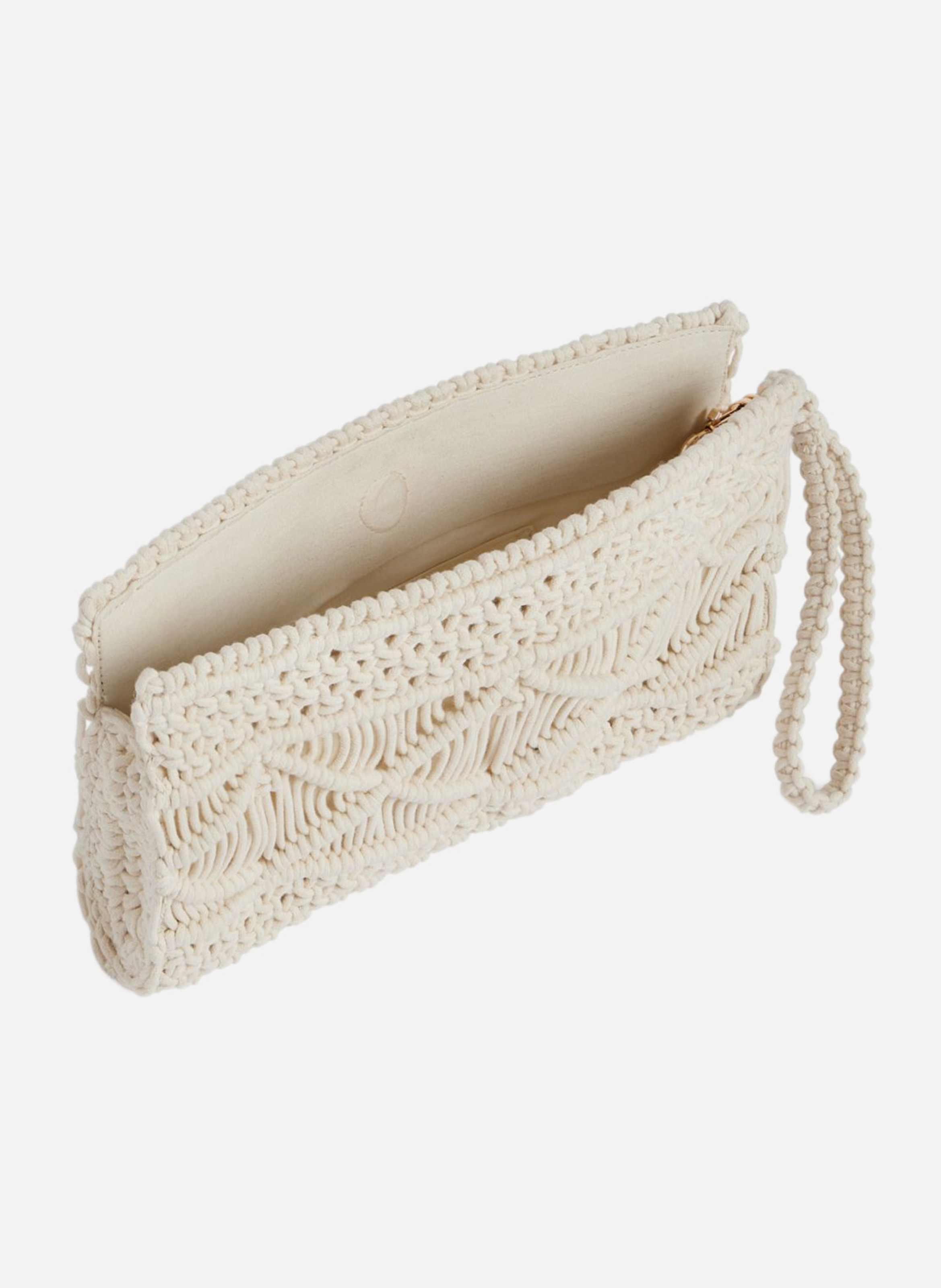 Pochette crochet en coton Blanc
