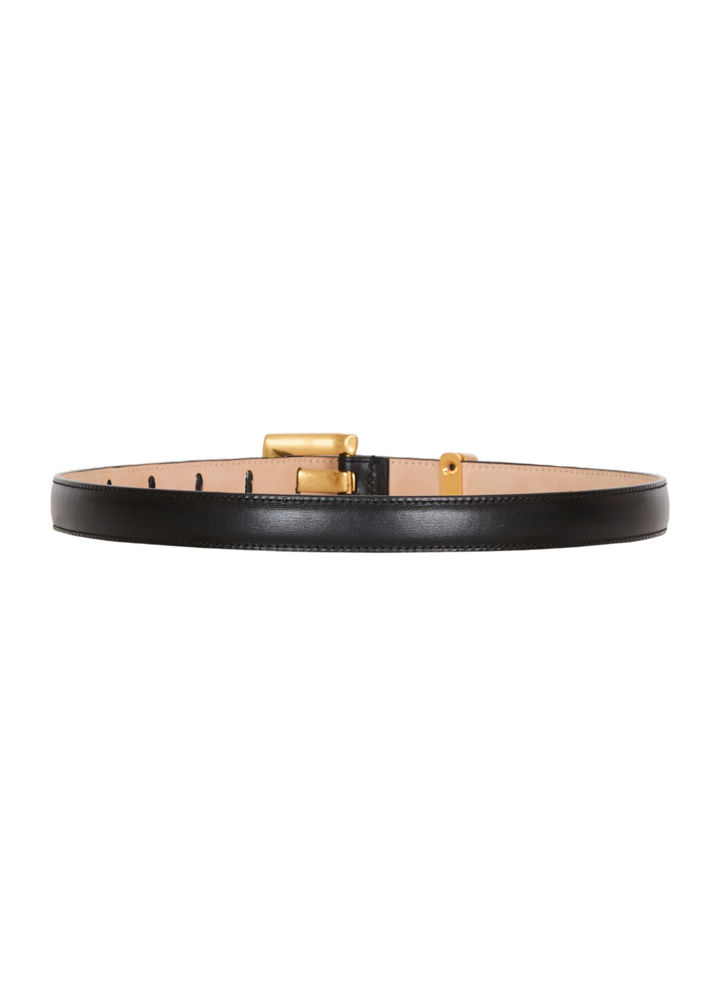 Ceinture anthem en cuir lisse BALMAIN Noir