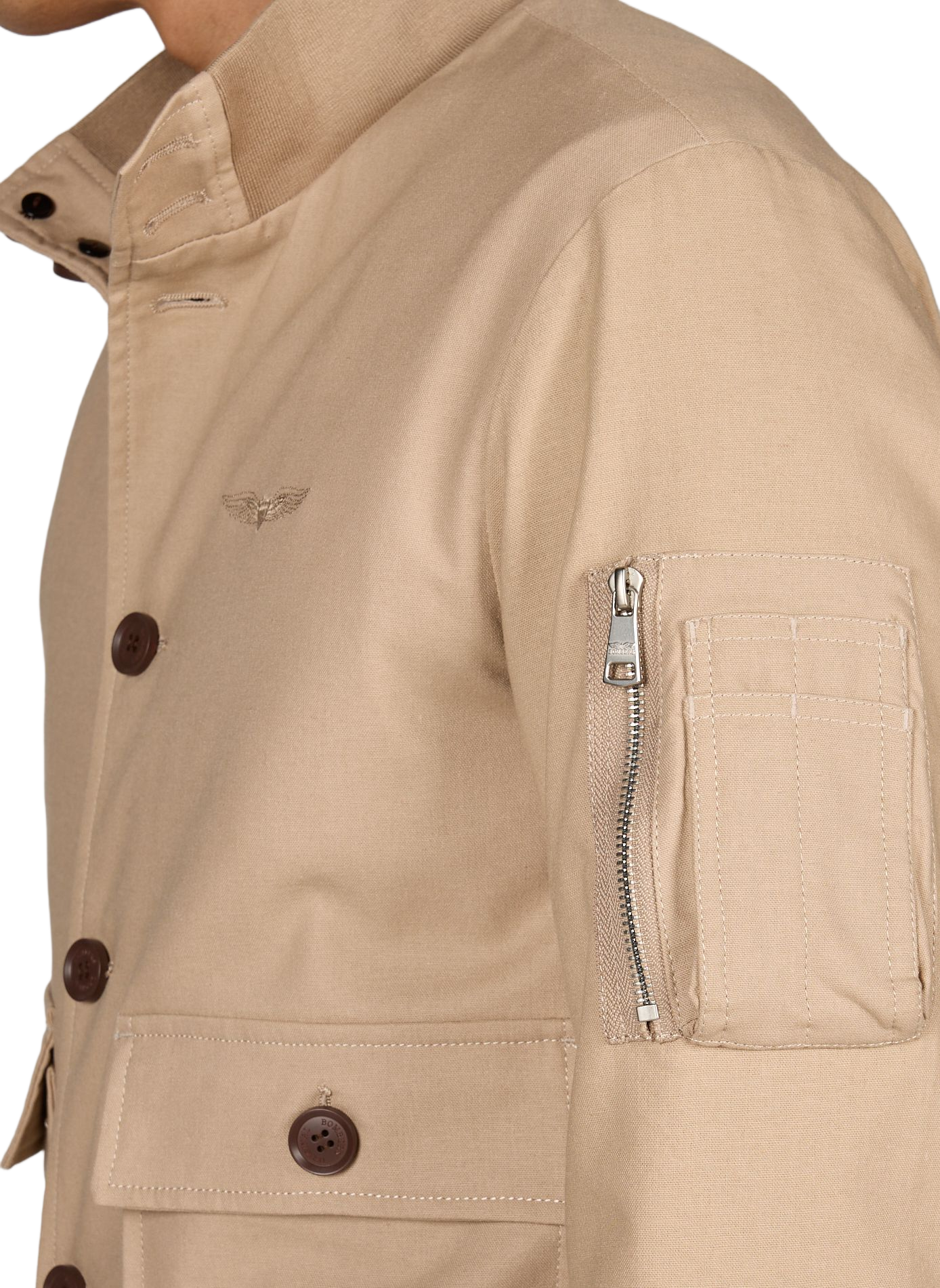 Cazadora con cuello alto BOMBERS ORIGINAL Beige