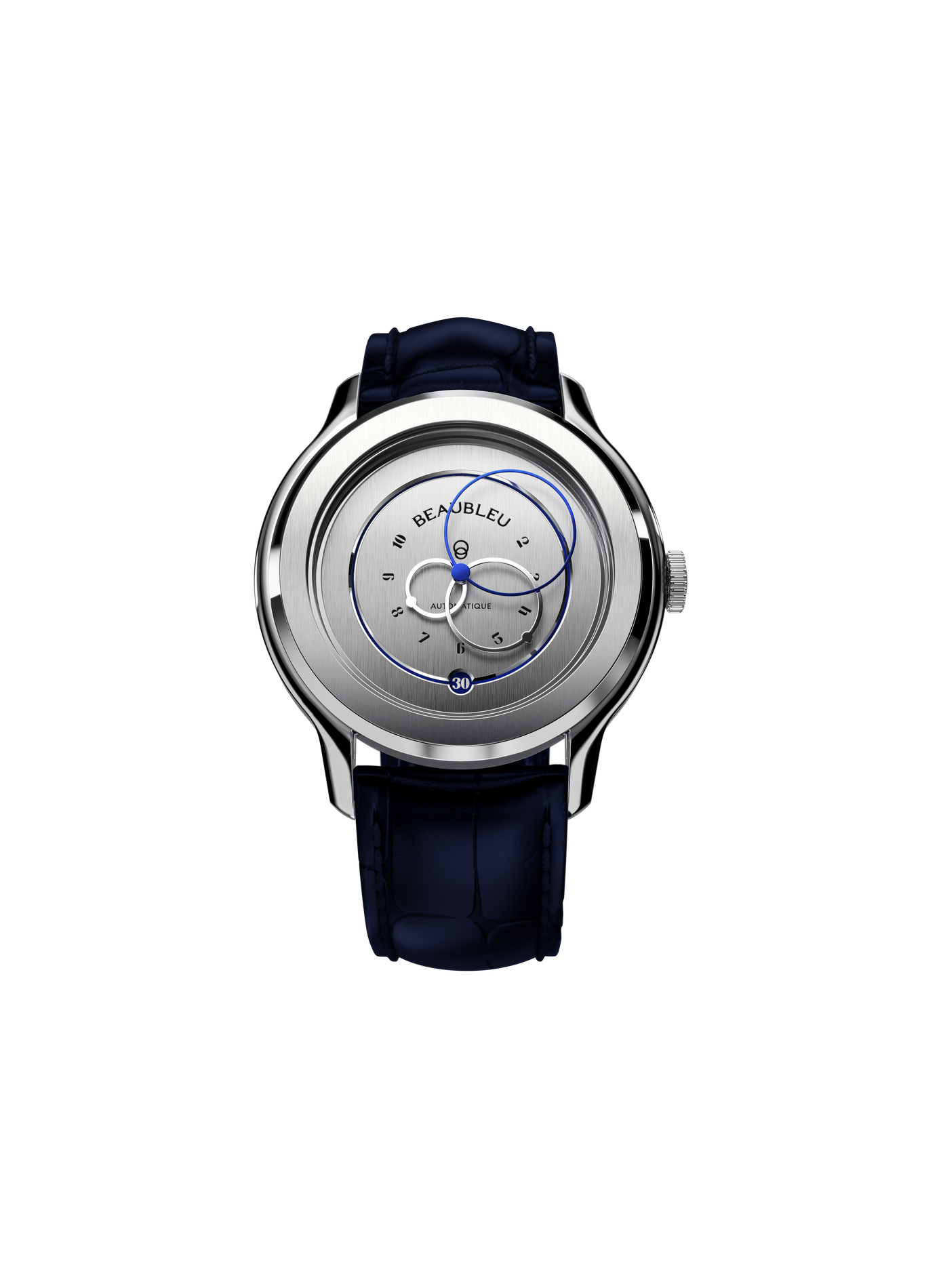 Montre quartz Ecce Vesperal en cuir  BEAUBLEU Argent
