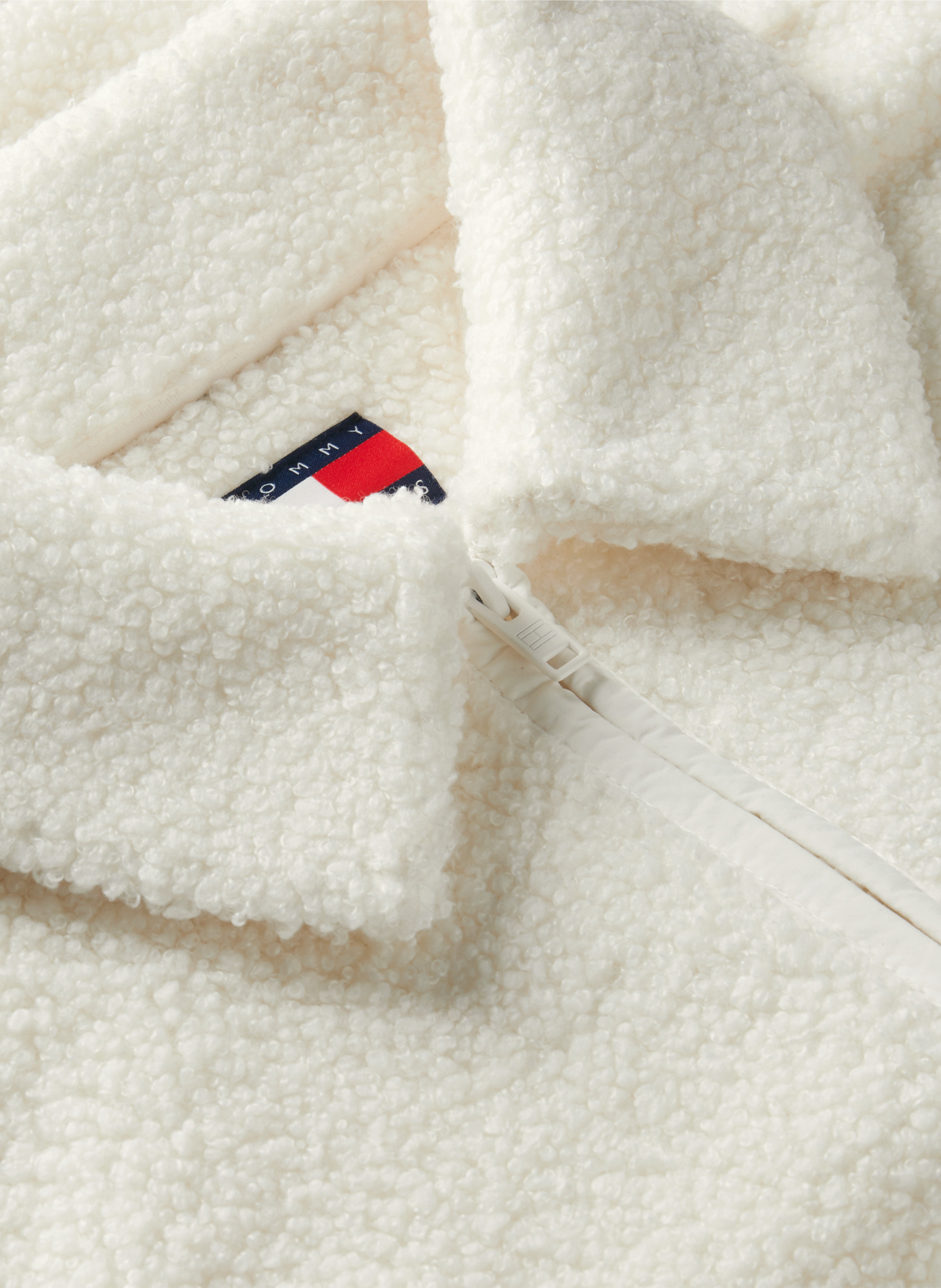 Sweatshirt ample zippé duveteux TOMMY HILFIGER Blanc